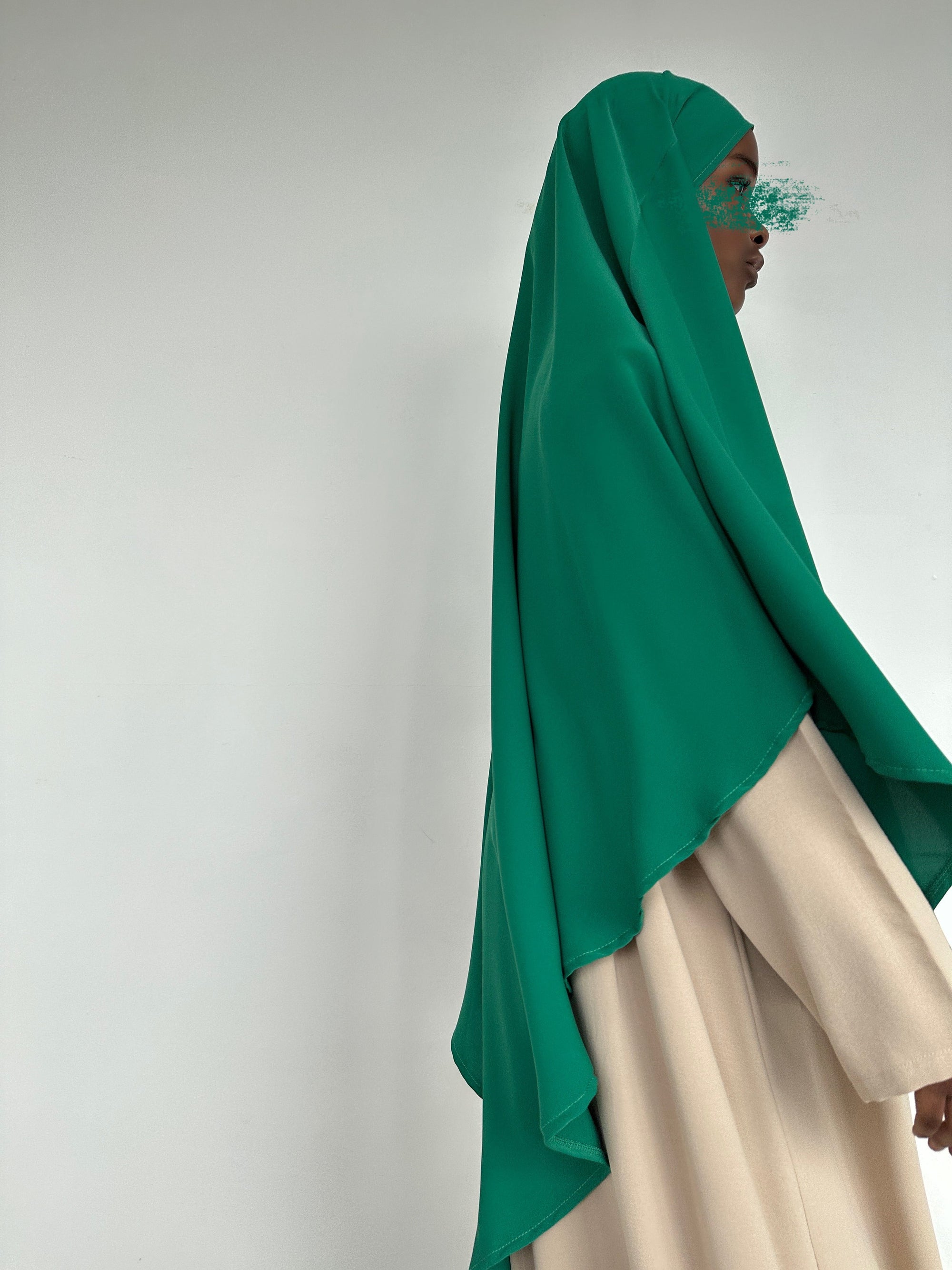 KHIMAR SOIE DE  MÈDINE VERT