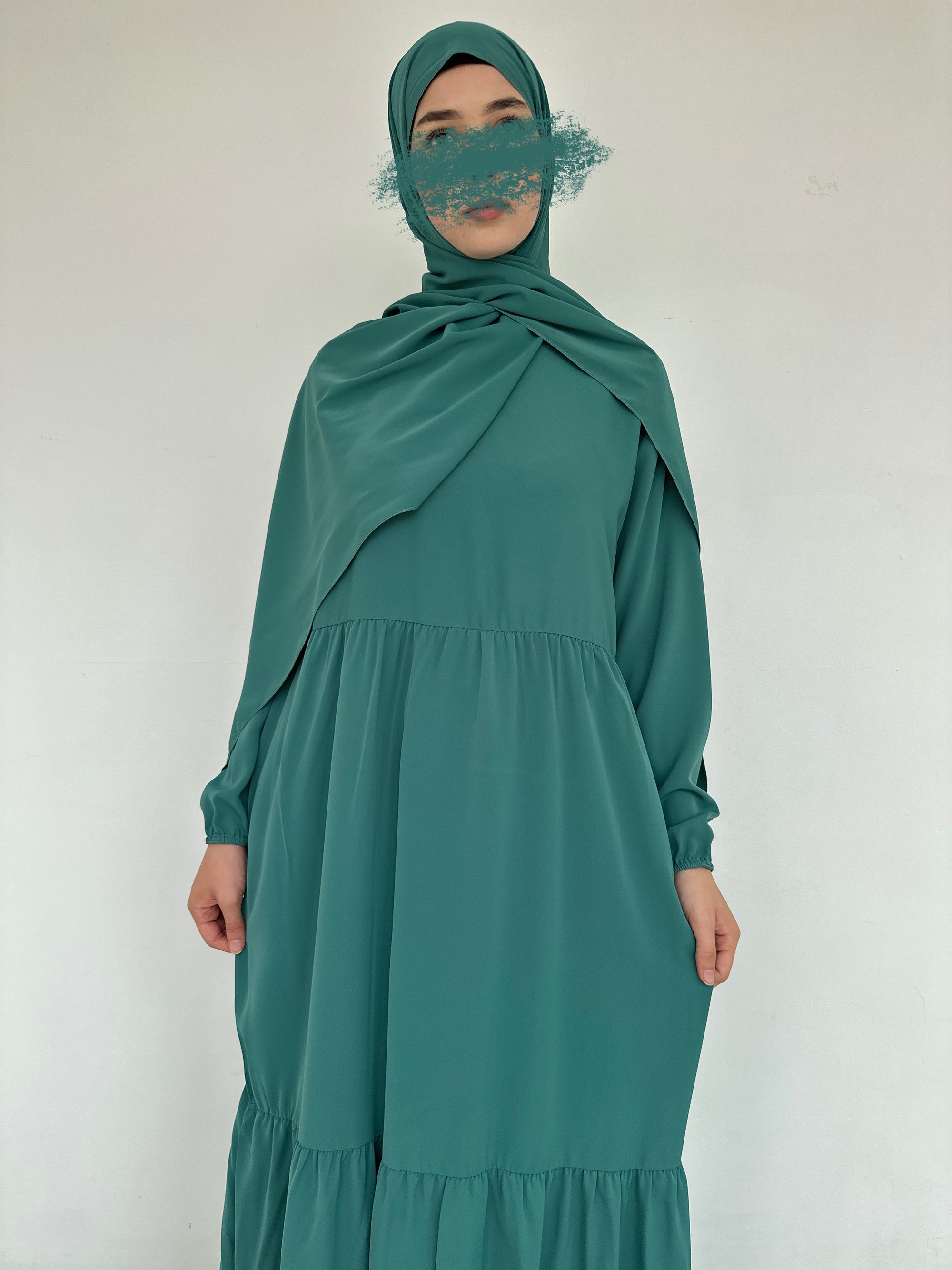 ABAYA SEMA HIJAB INTÉGRÉ TURQUOISE