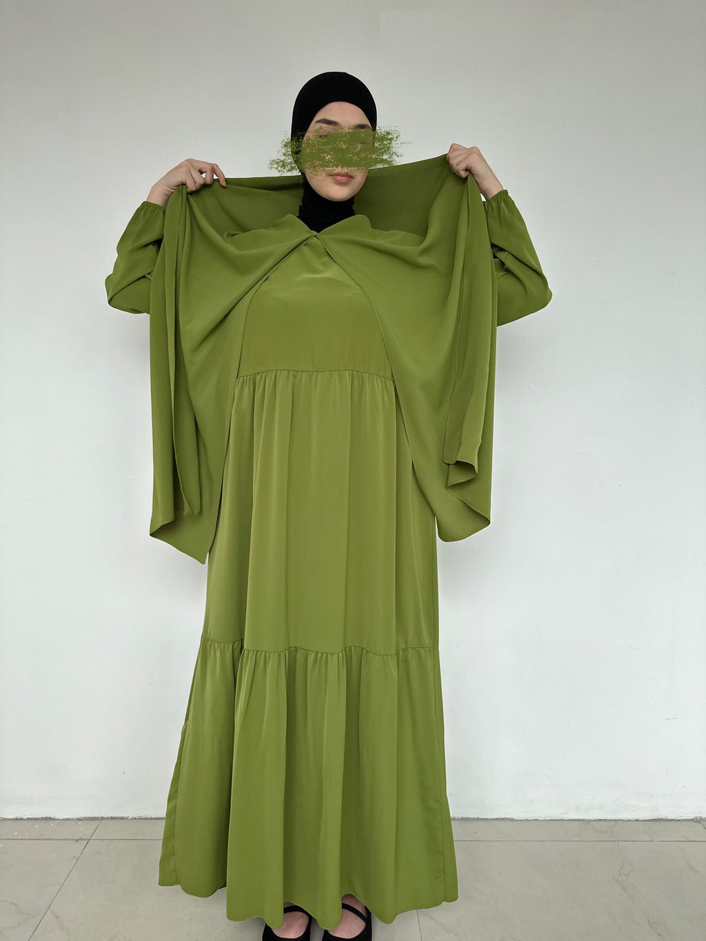 ABAYA SEMA HIJAB INTÉGRÉ OLIVE