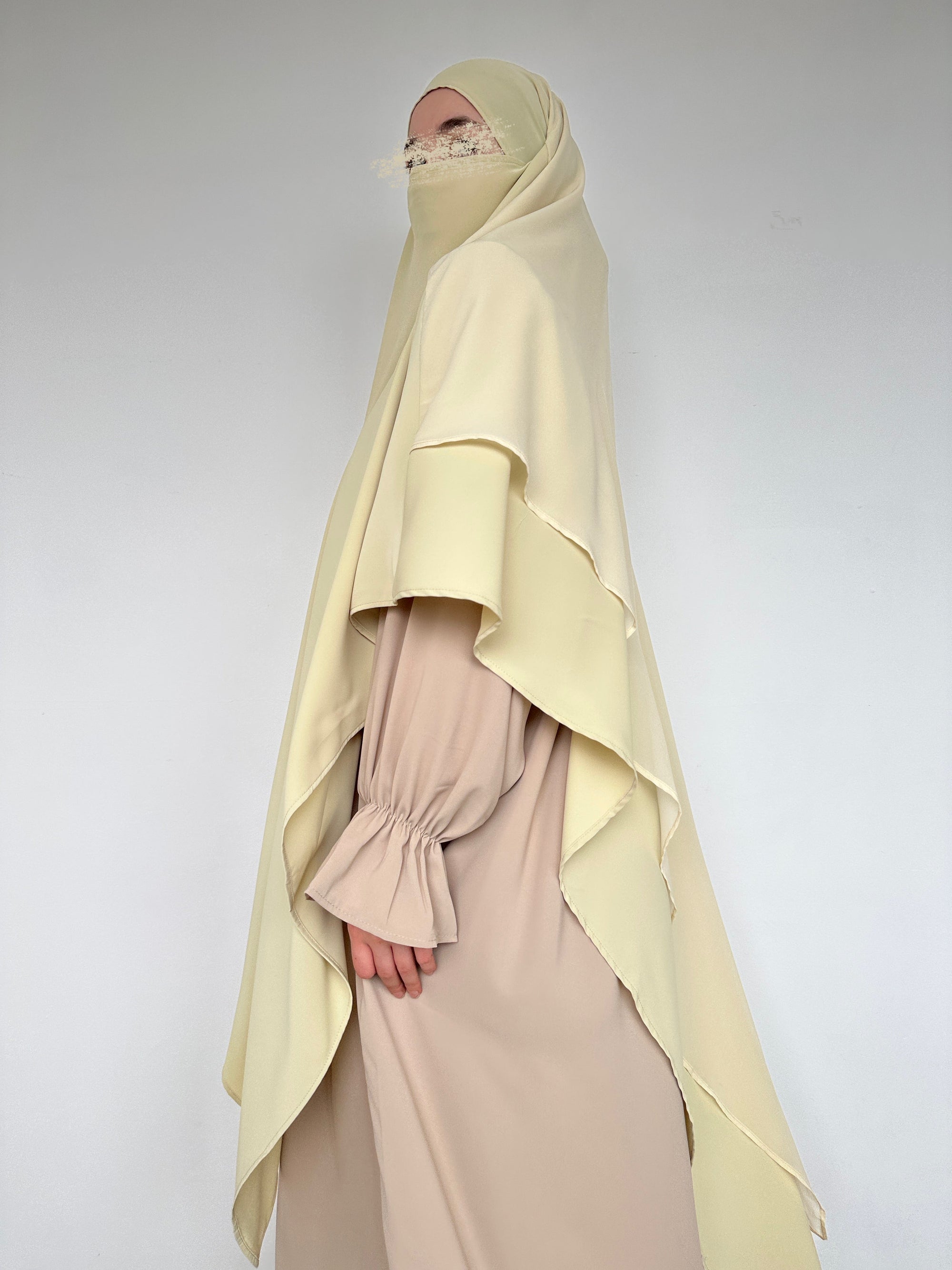 KHIMAR BI-MATIÈRE BEIGE