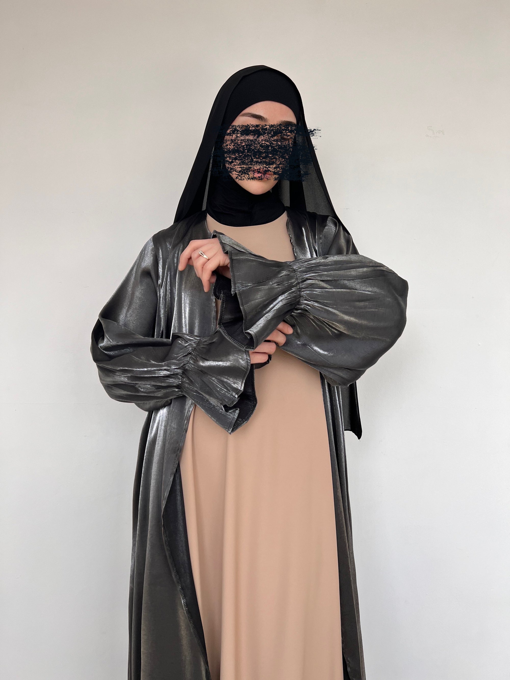 KIMONO ORGANZA GRIS FONCÉ