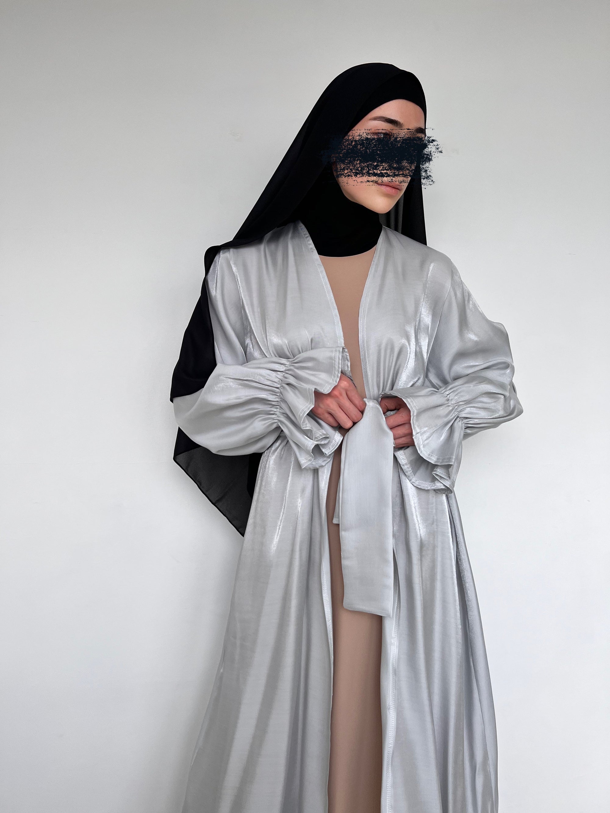 KIMONO ORGANZA GRIS