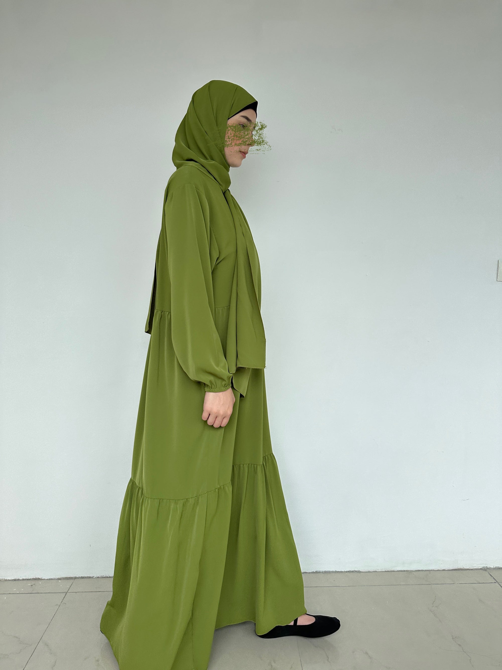 ABAYA SEMA HIJAB INTÉGRÉ OLIVE