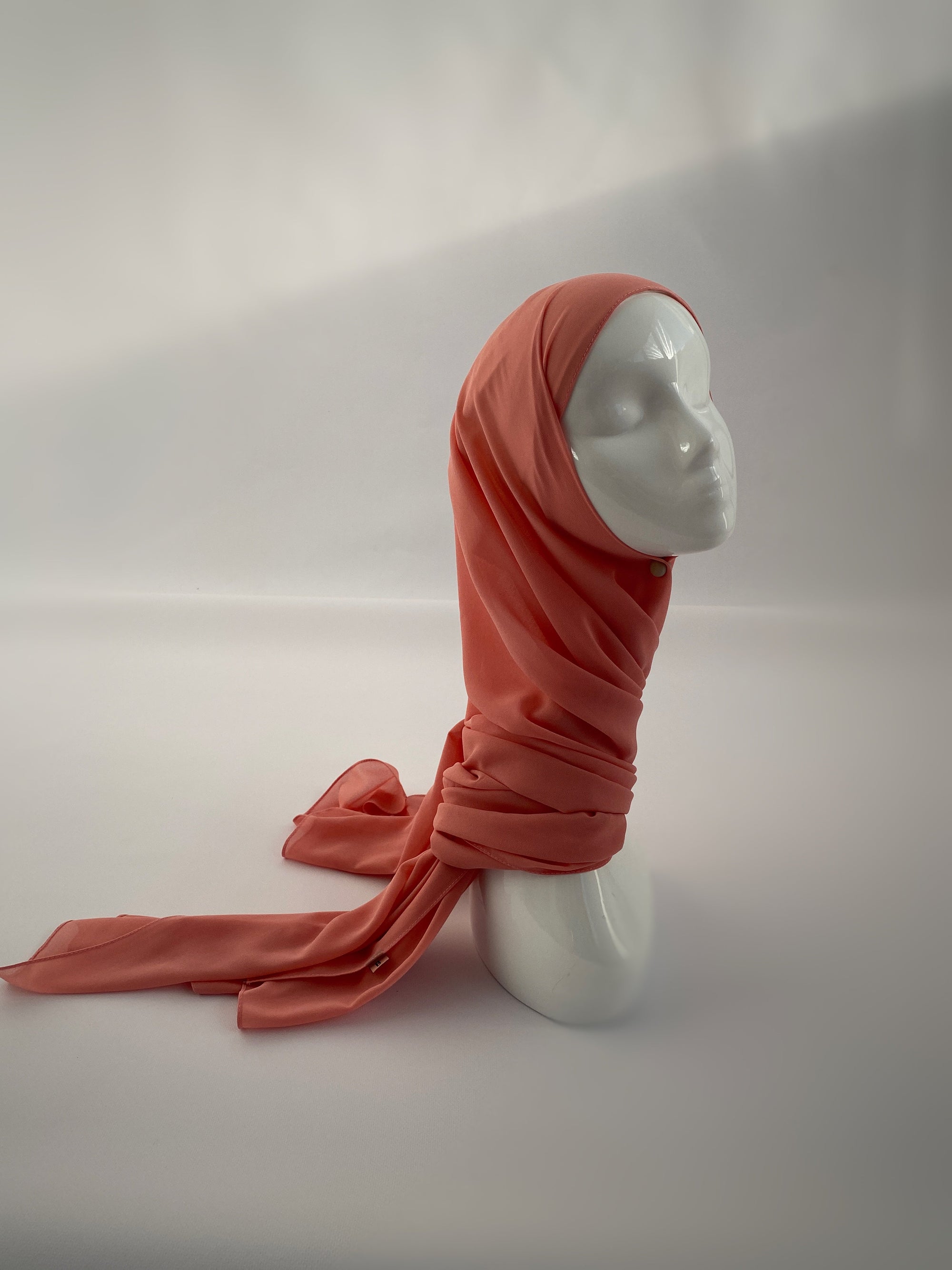 HIJAB MOUSSELINE CORAIL