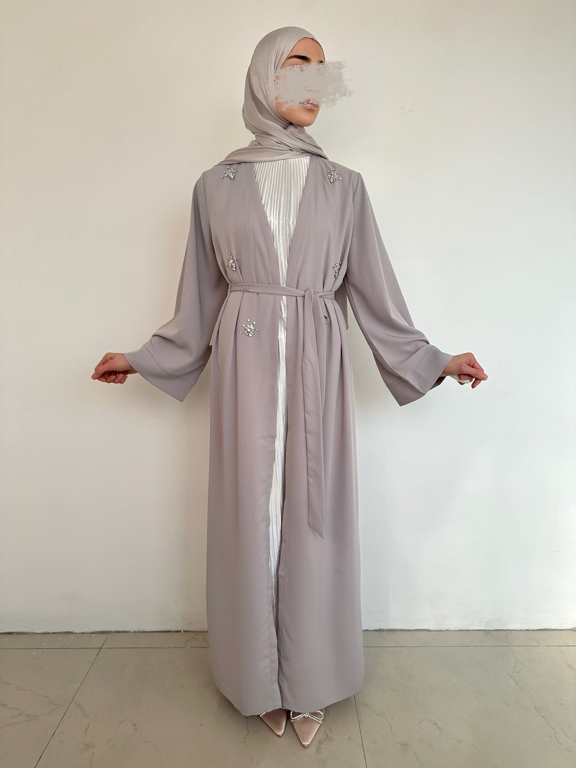 KIMONO DE SOIRÉE GRIS