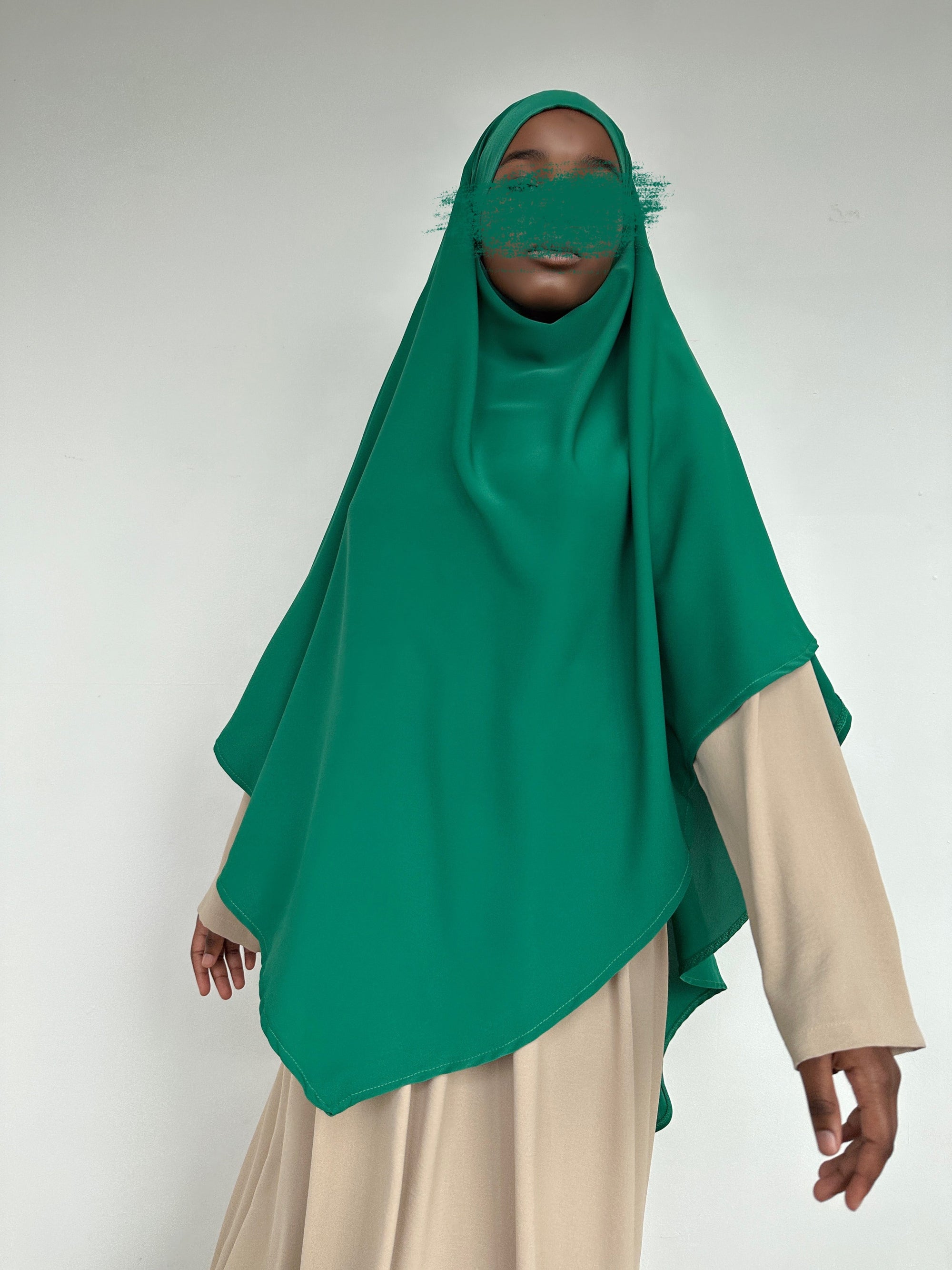 KHIMAR SOIE DE  MÈDINE VERT