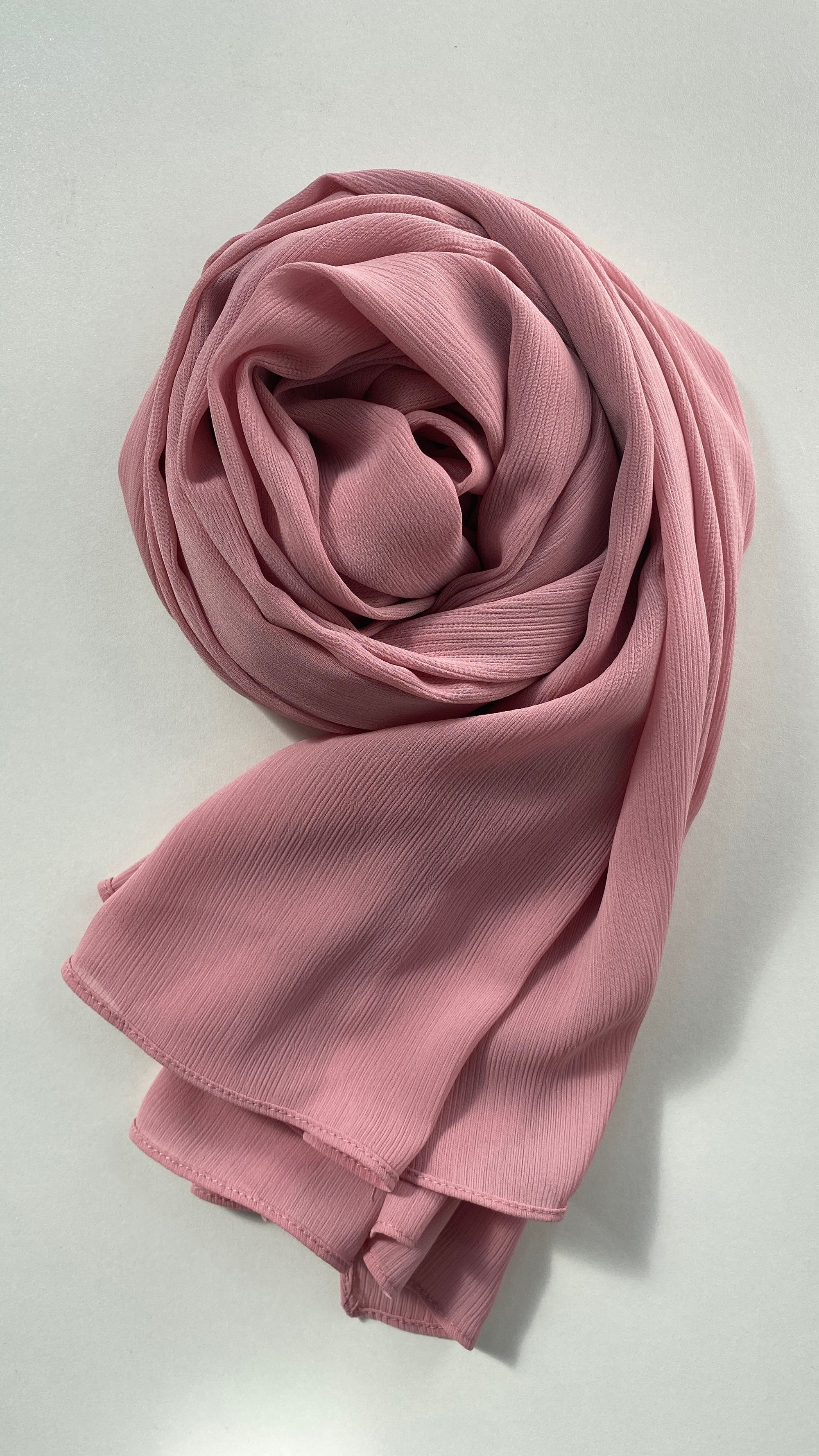 HIJAB  SOIE RAYÉE ROSE POUDRÉ