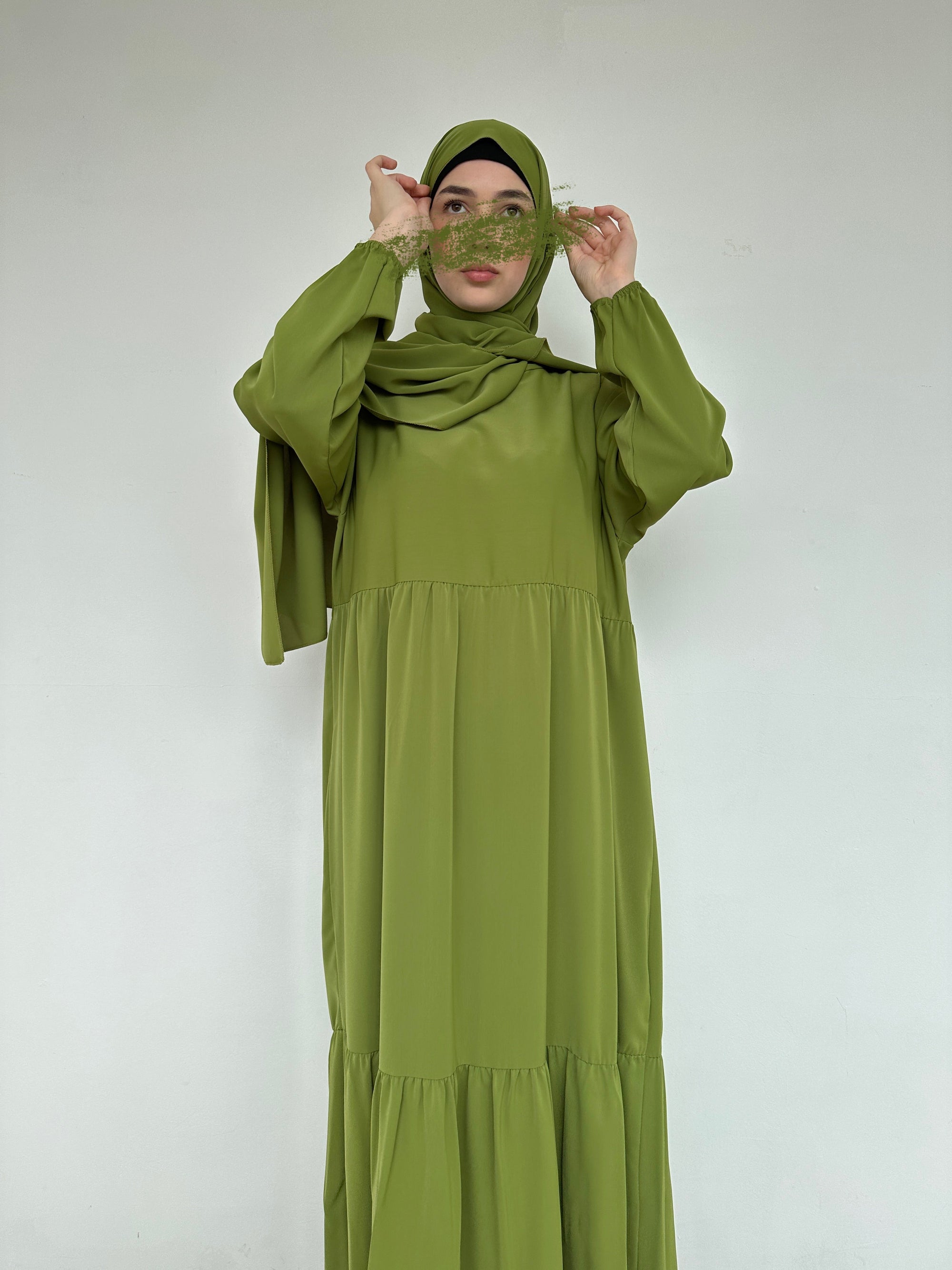 ABAYA SEMA HIJAB INTÉGRÉ OLIVE