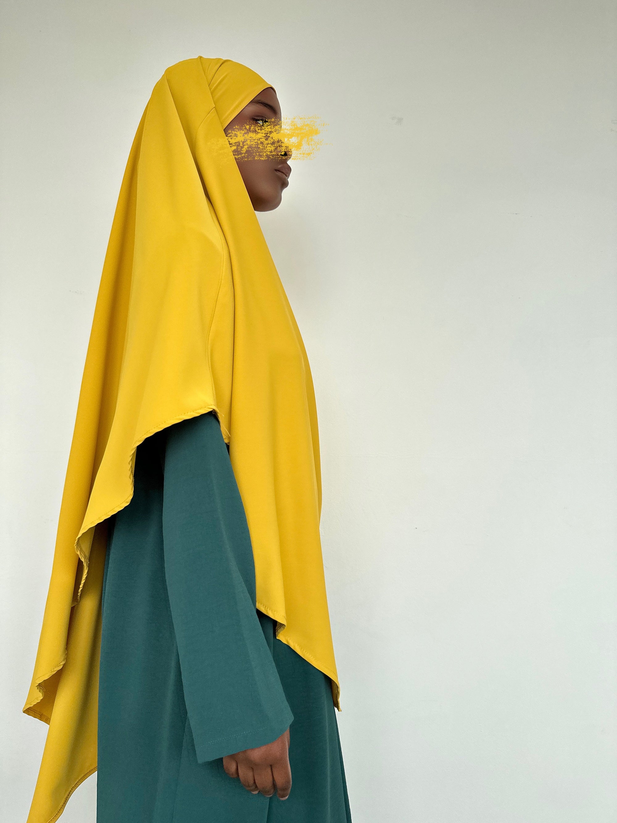 KHIMAR SOIE DE MÈDINE MOUTARDE