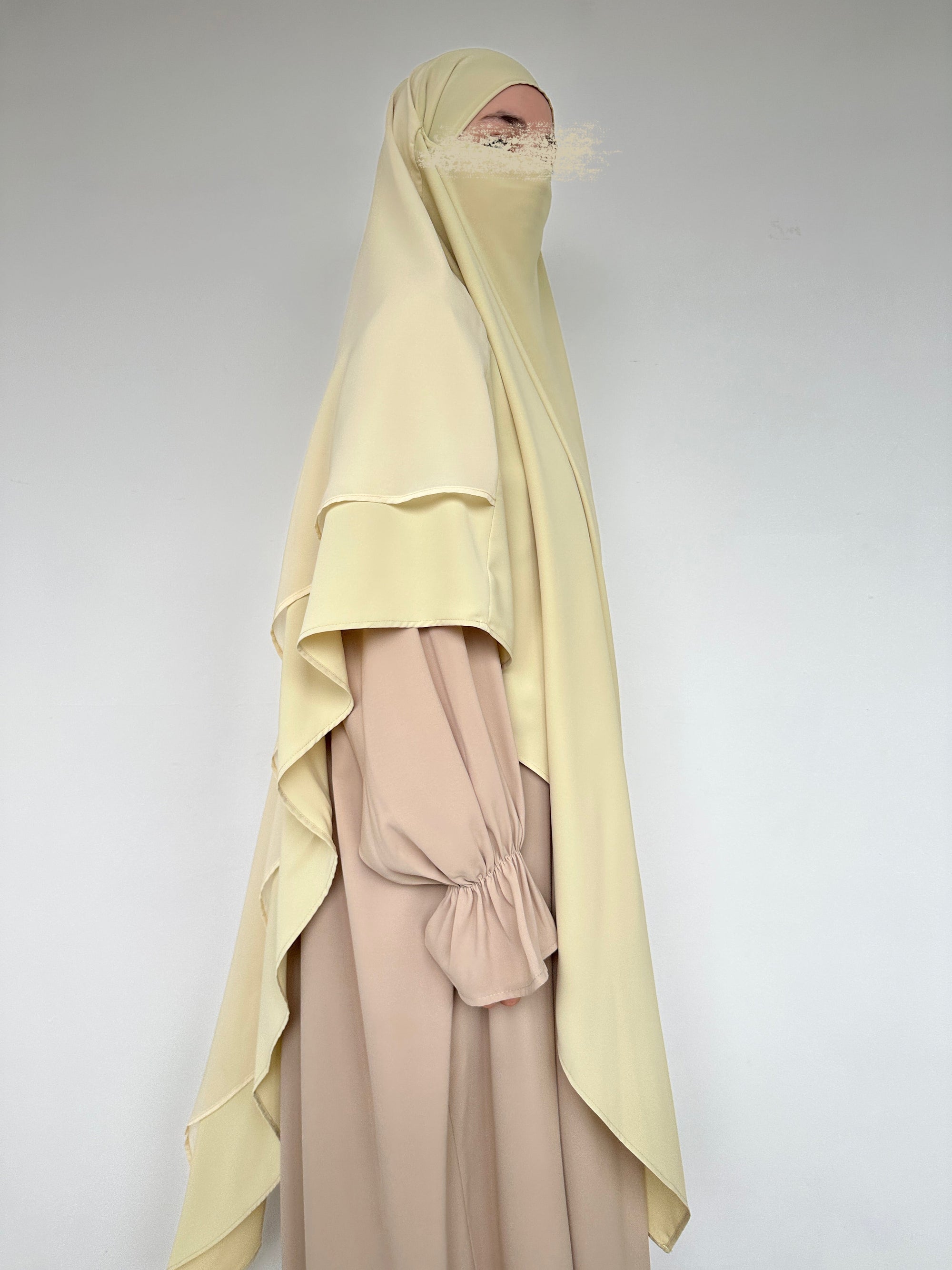 KHIMAR BI-MATIÈRE BEIGE