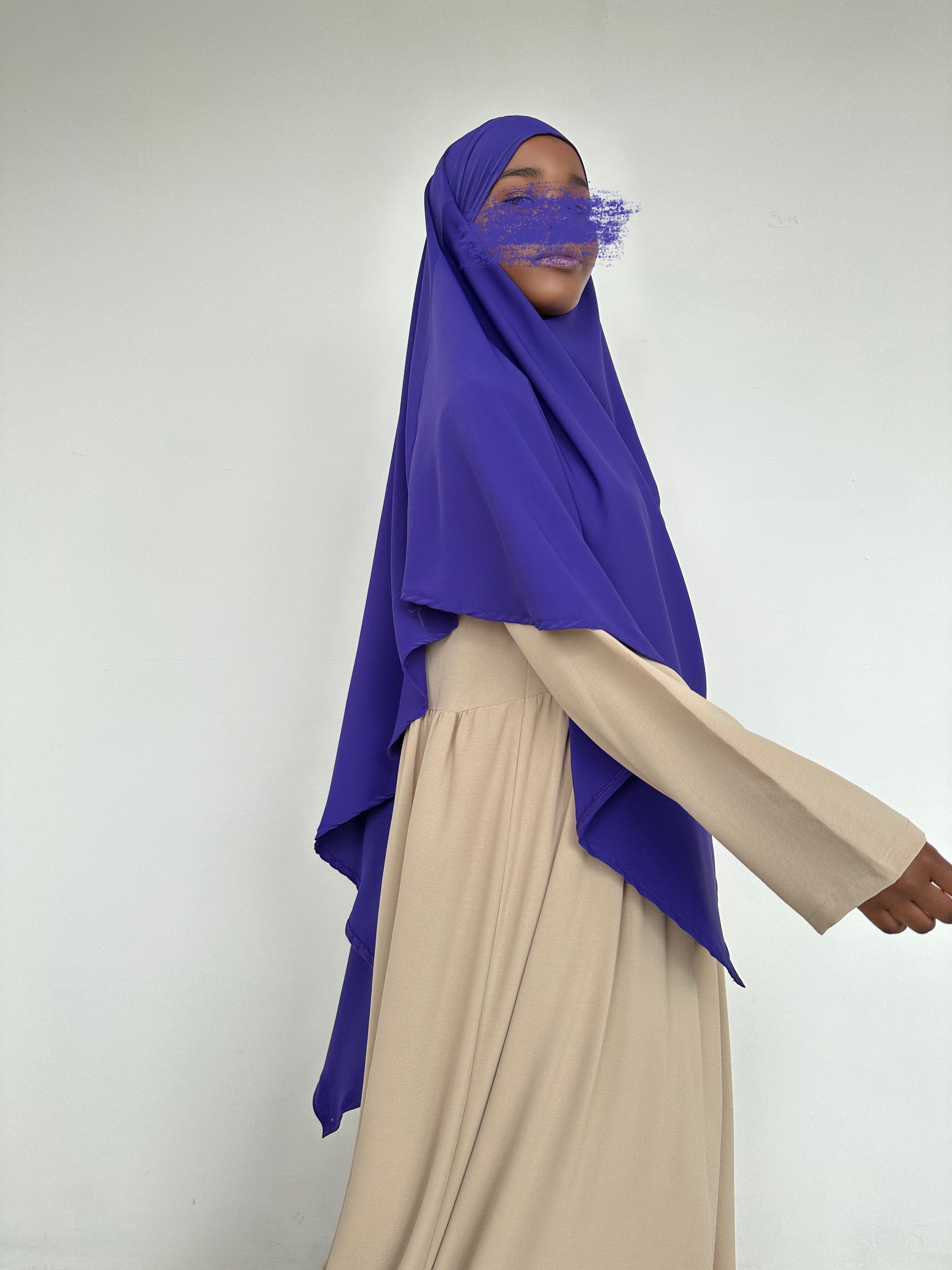 KHIMAR SOIE DE MÈDINE AUBERGINE