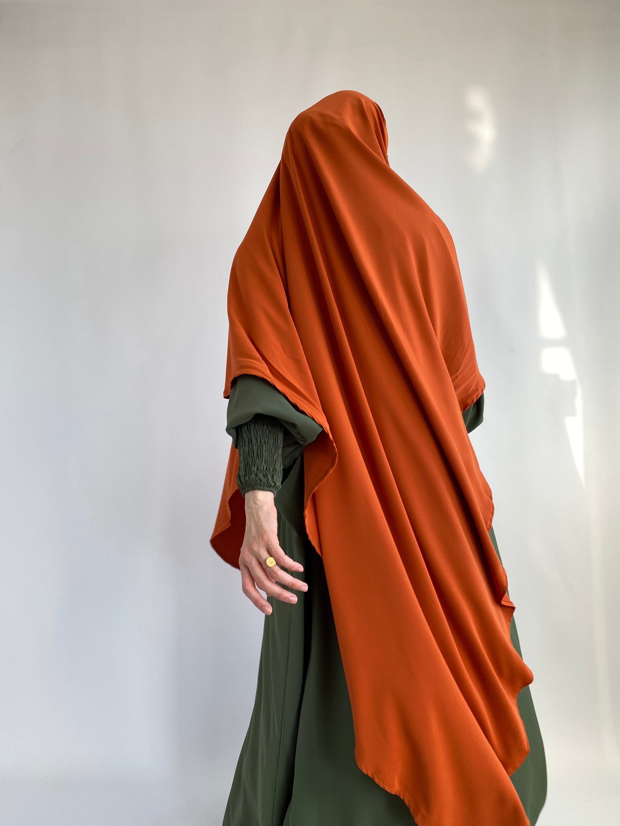 KHIMAR XL EN SOIE DE MÈDINE 
CORAIL