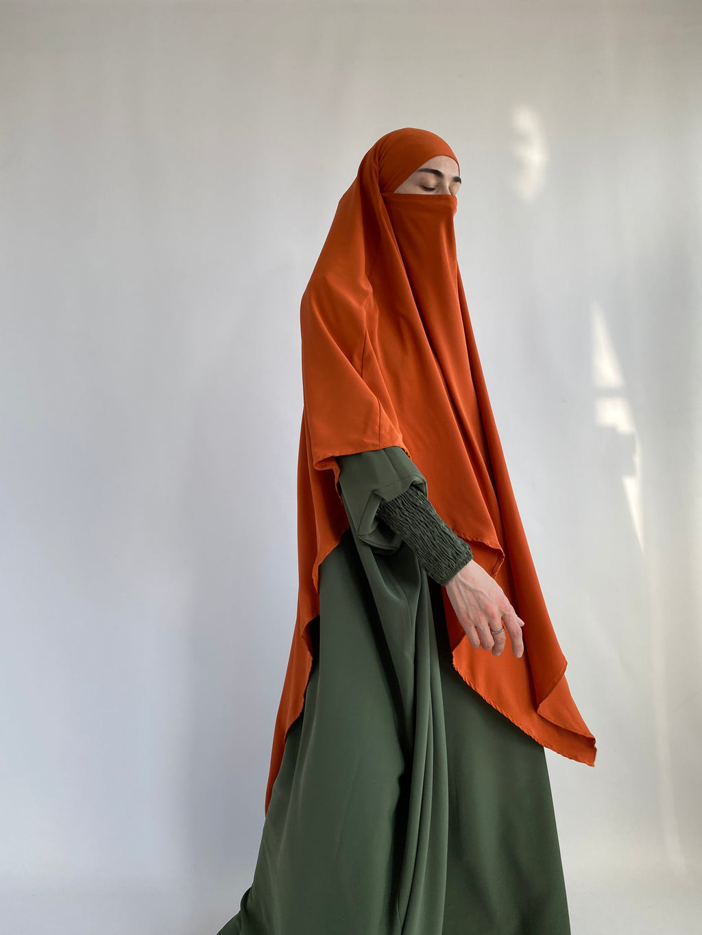 KHIMAR XL EN SOIE DE MÈDINE 
CORAIL