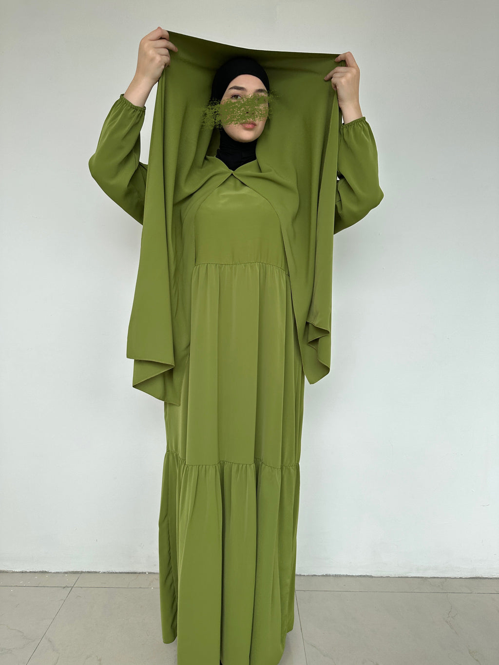ABAYA SEMA HIJAB INTÉGRÉ OLIVE