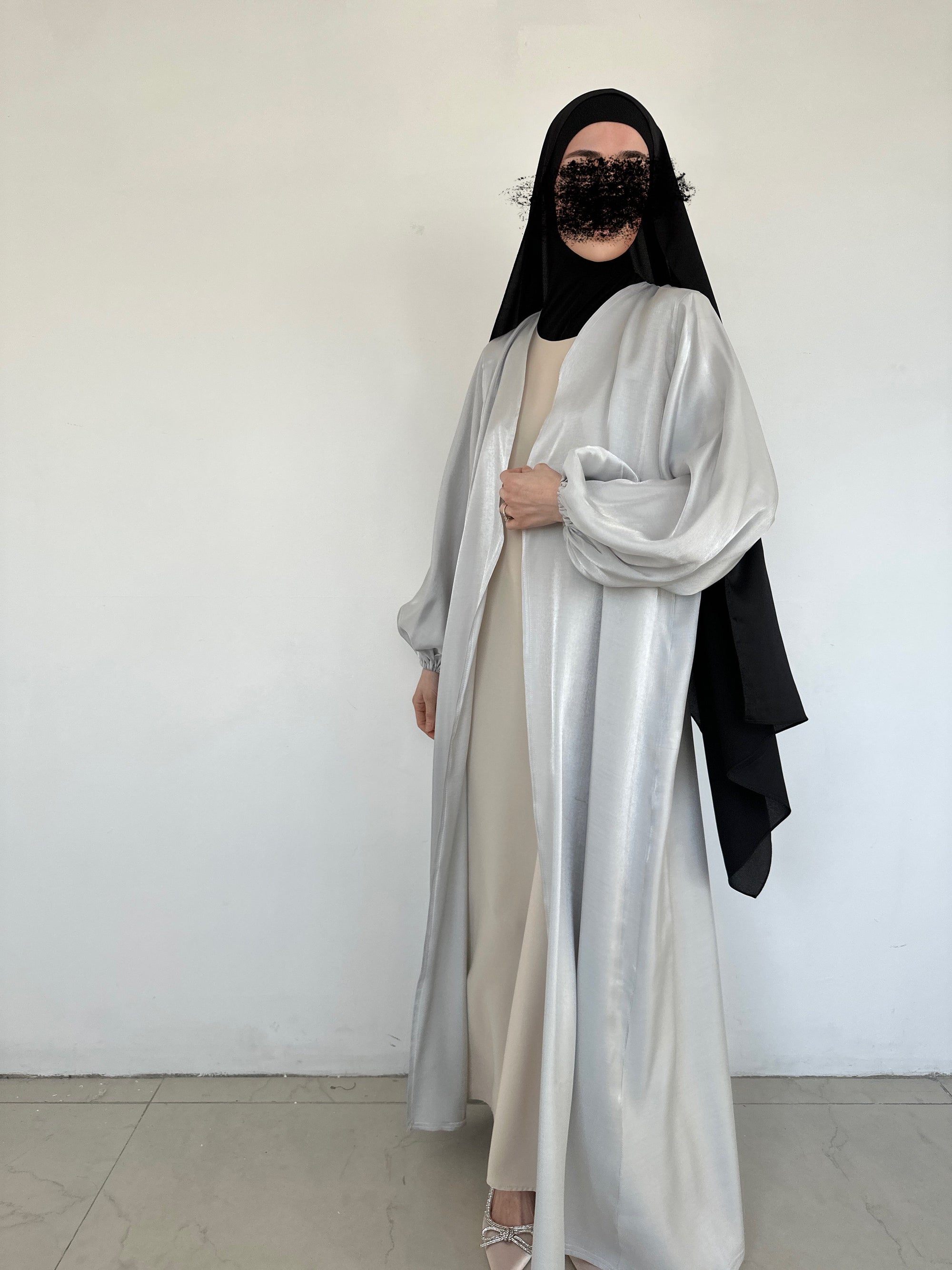 KIMONO ORGANZA GRIS