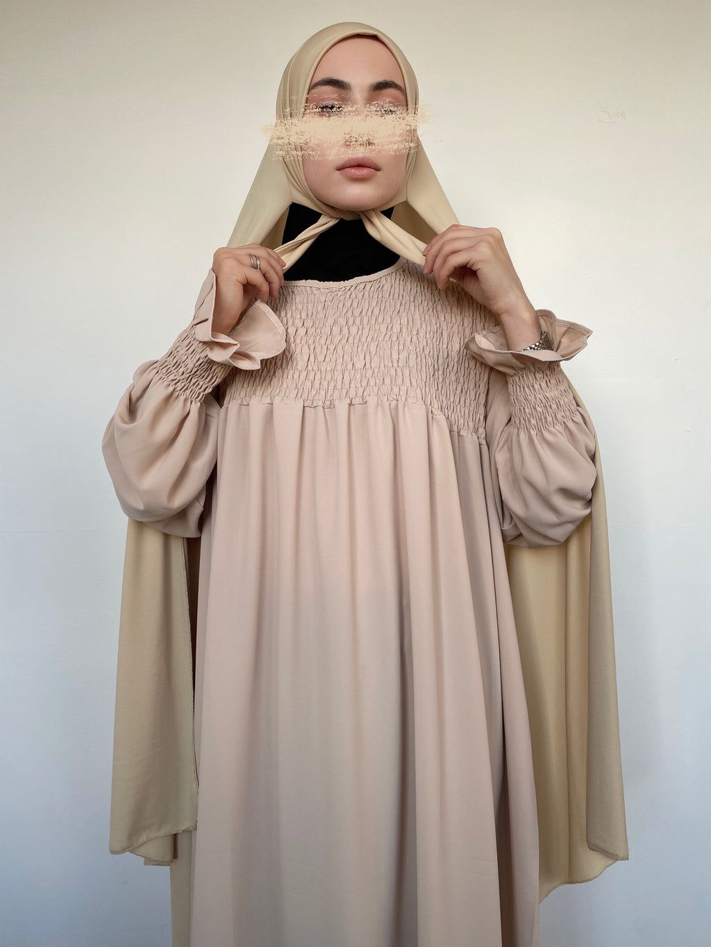 HIJAB JERSEY PREMIUM XL À NOUER BEIGE