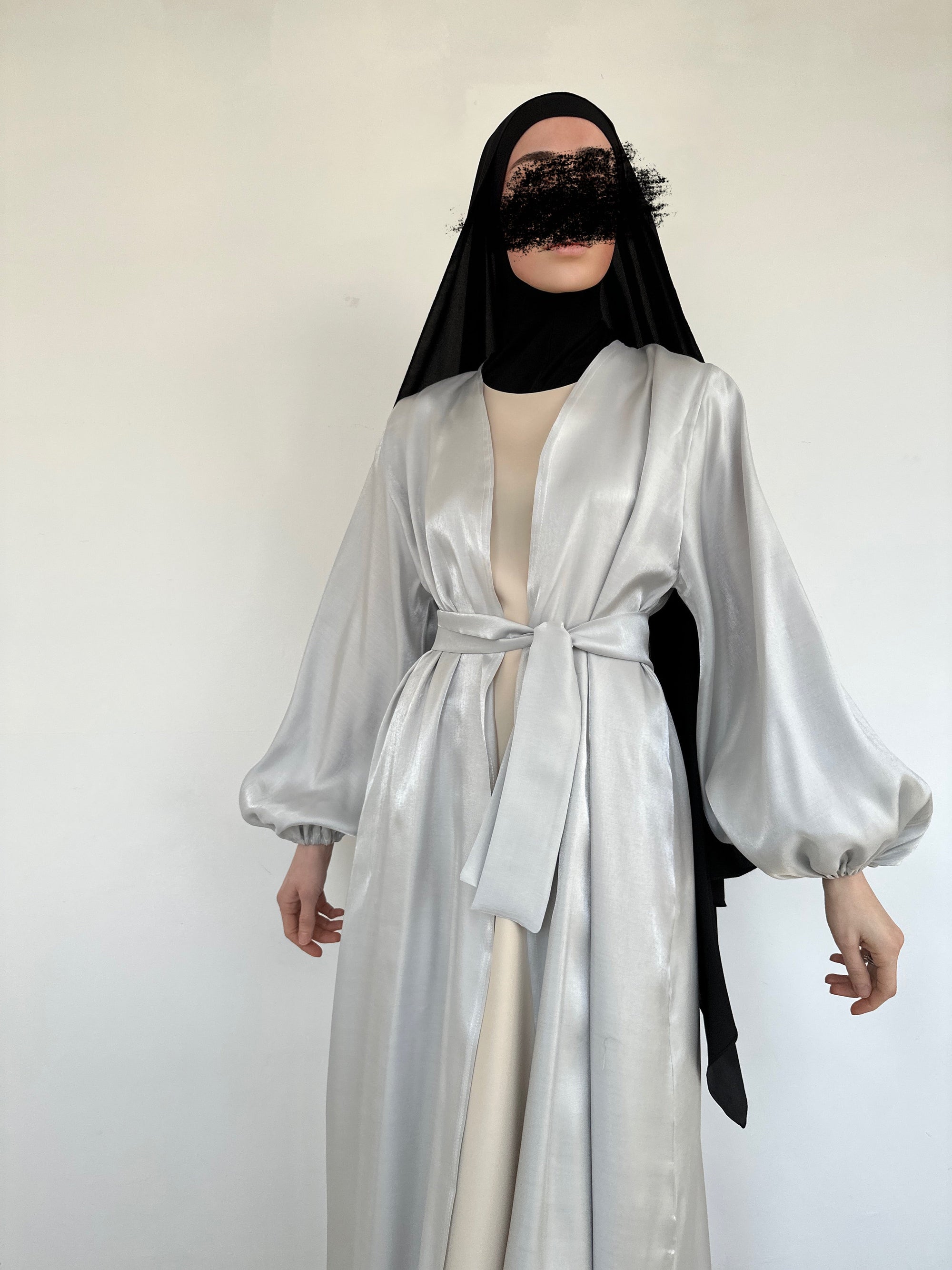 KIMONO ORGANZA GRIS