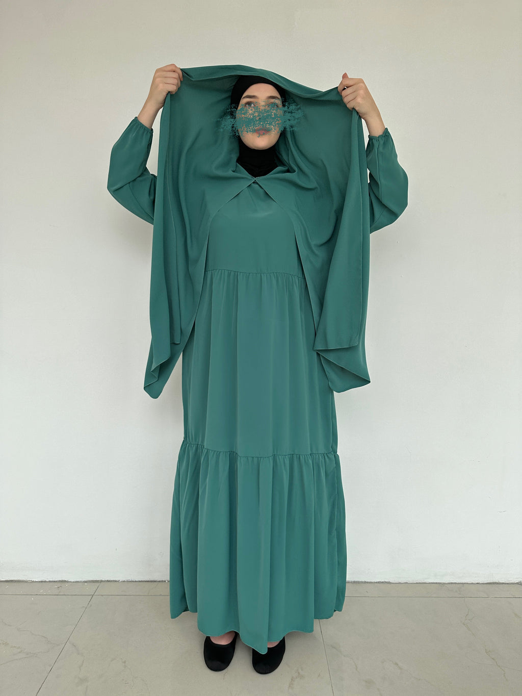 ABAYA SEMA HIJAB INTÉGRÉ TURQUOISE