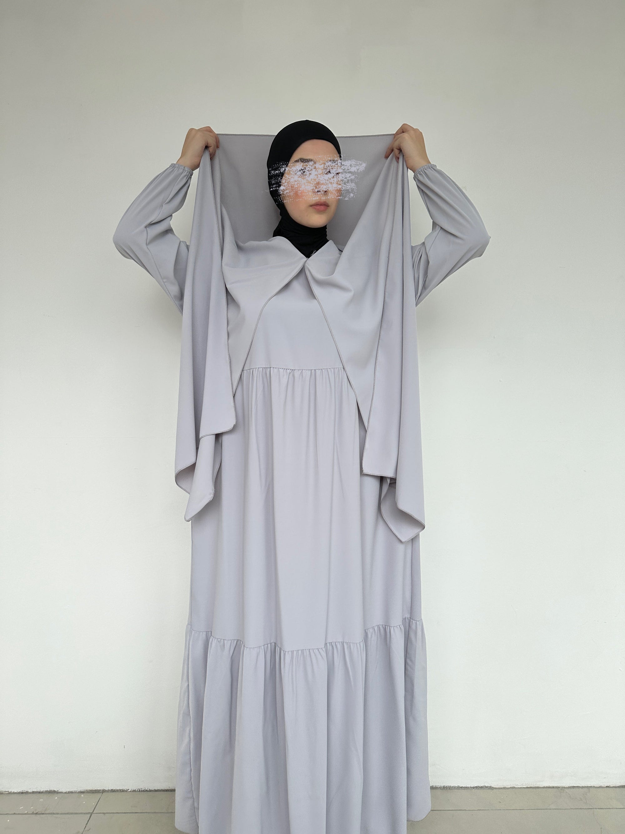 ABAYA SEMA HIJAB INTÉGRÉ GRIS