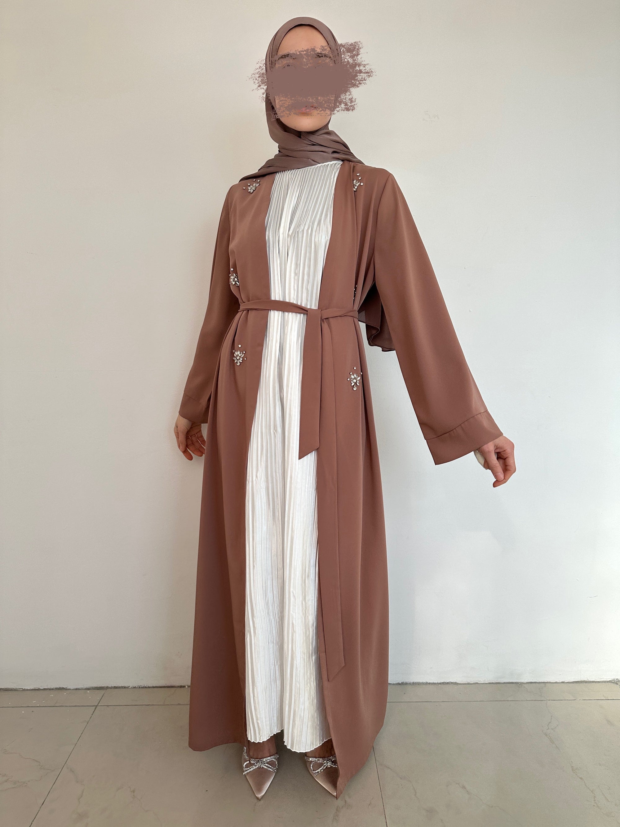 KIMONO DE SOIRÉE MARRON