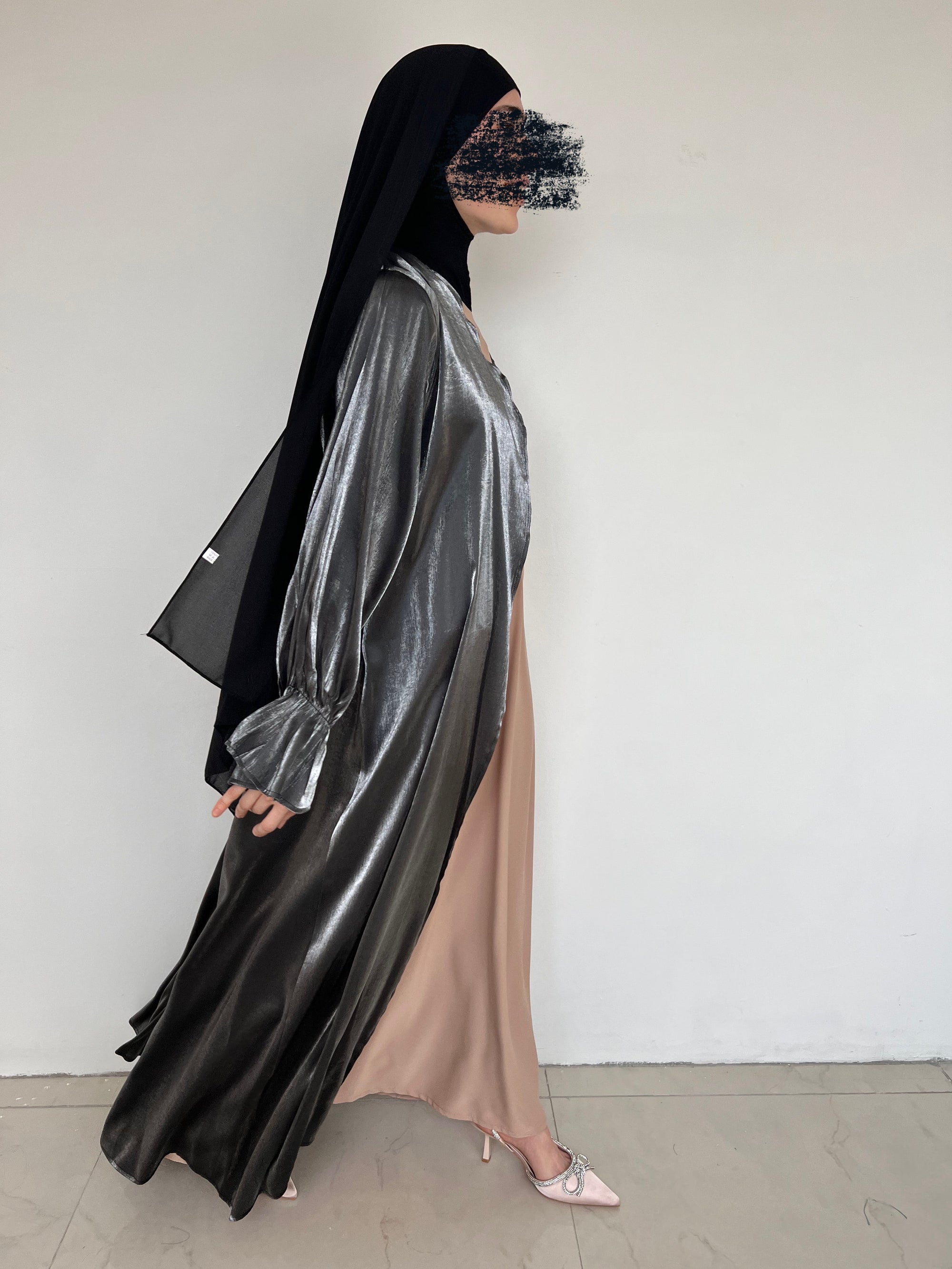 KIMONO ORGANZA GRIS FONCÉ