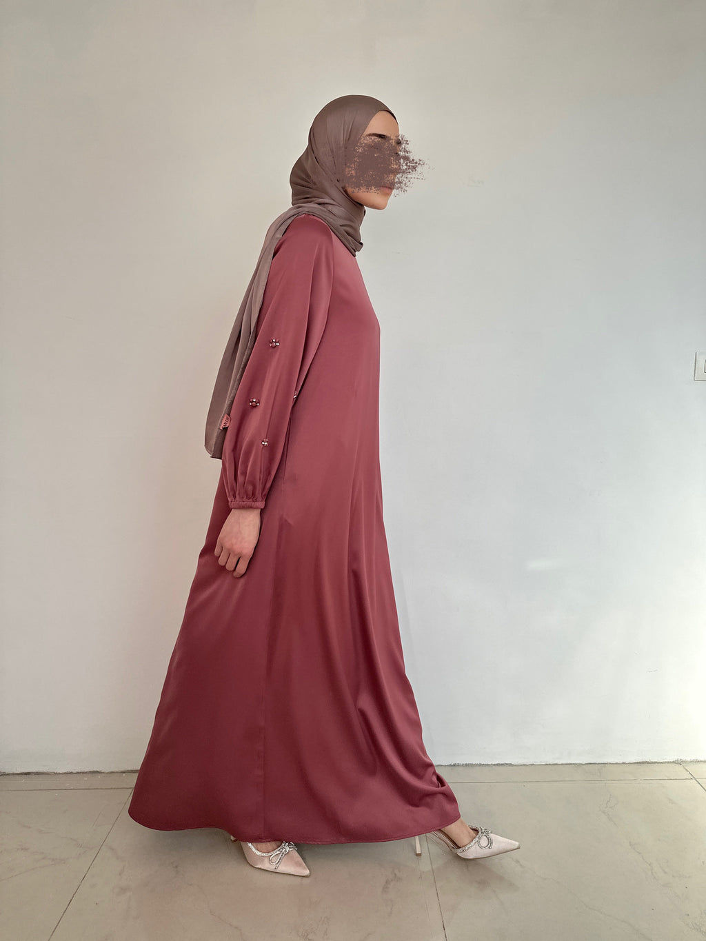 ROBE LONGUE ROSAA VEUX ROSE