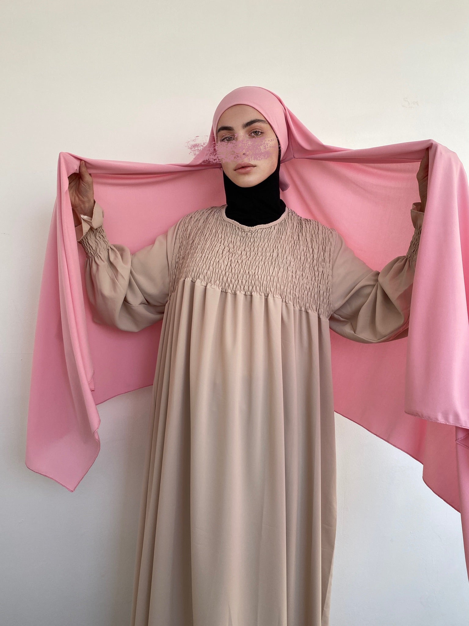 HIJAB JERSEY PREMIUM XL À NOUER ROSE