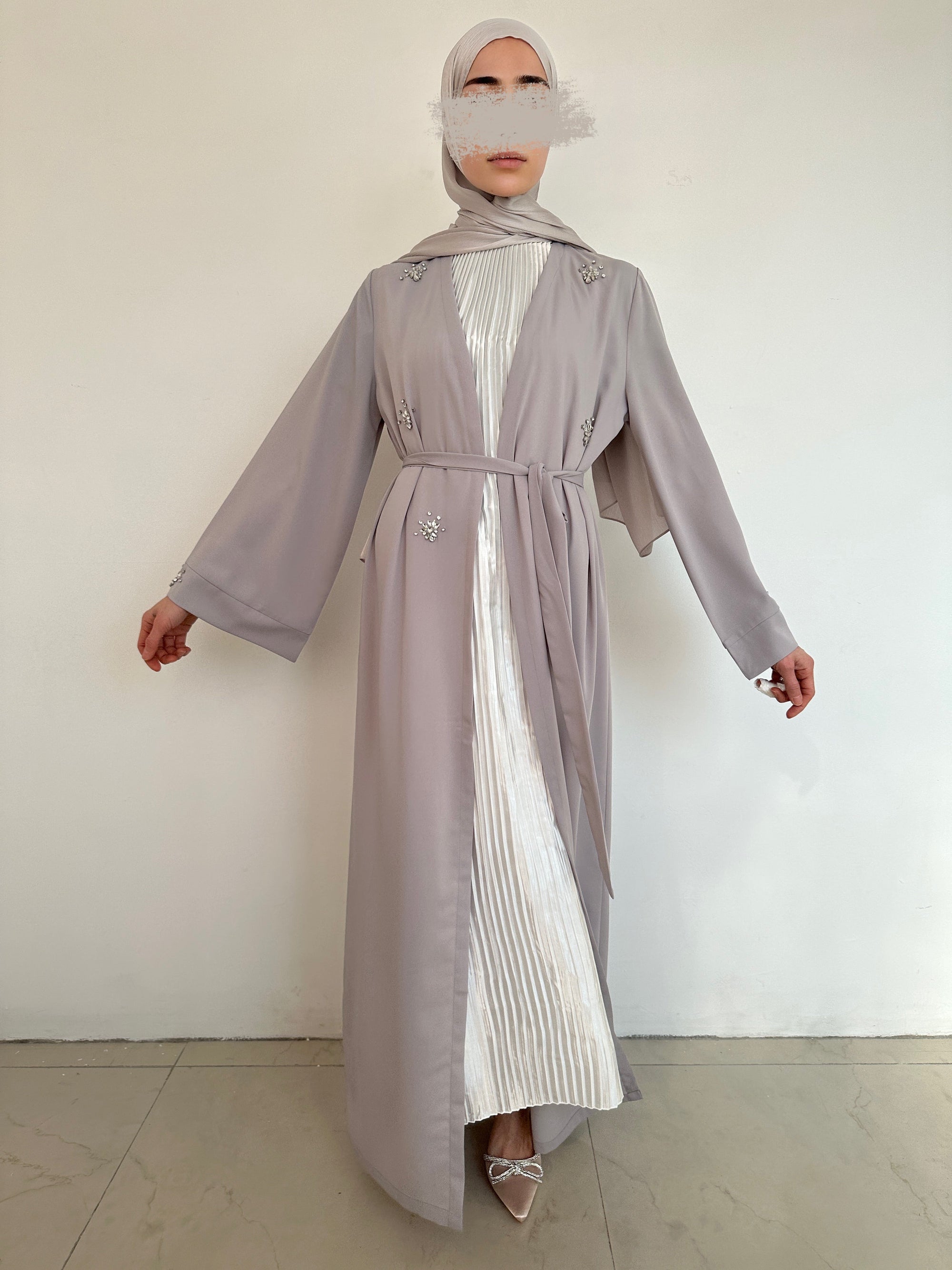 KIMONO DE SOIRÉE GRIS
