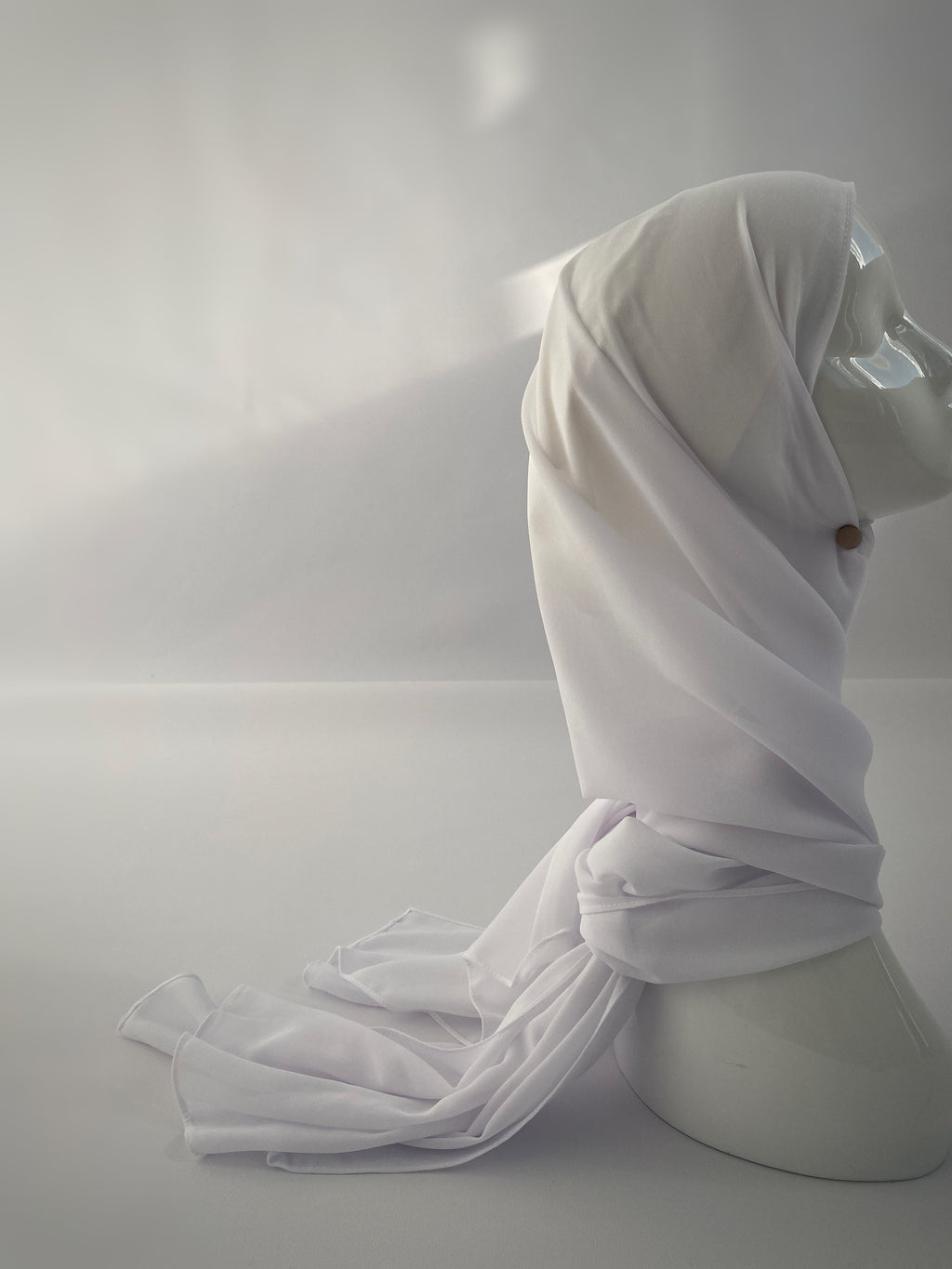 HIJAB MOUSSELINE BLANC