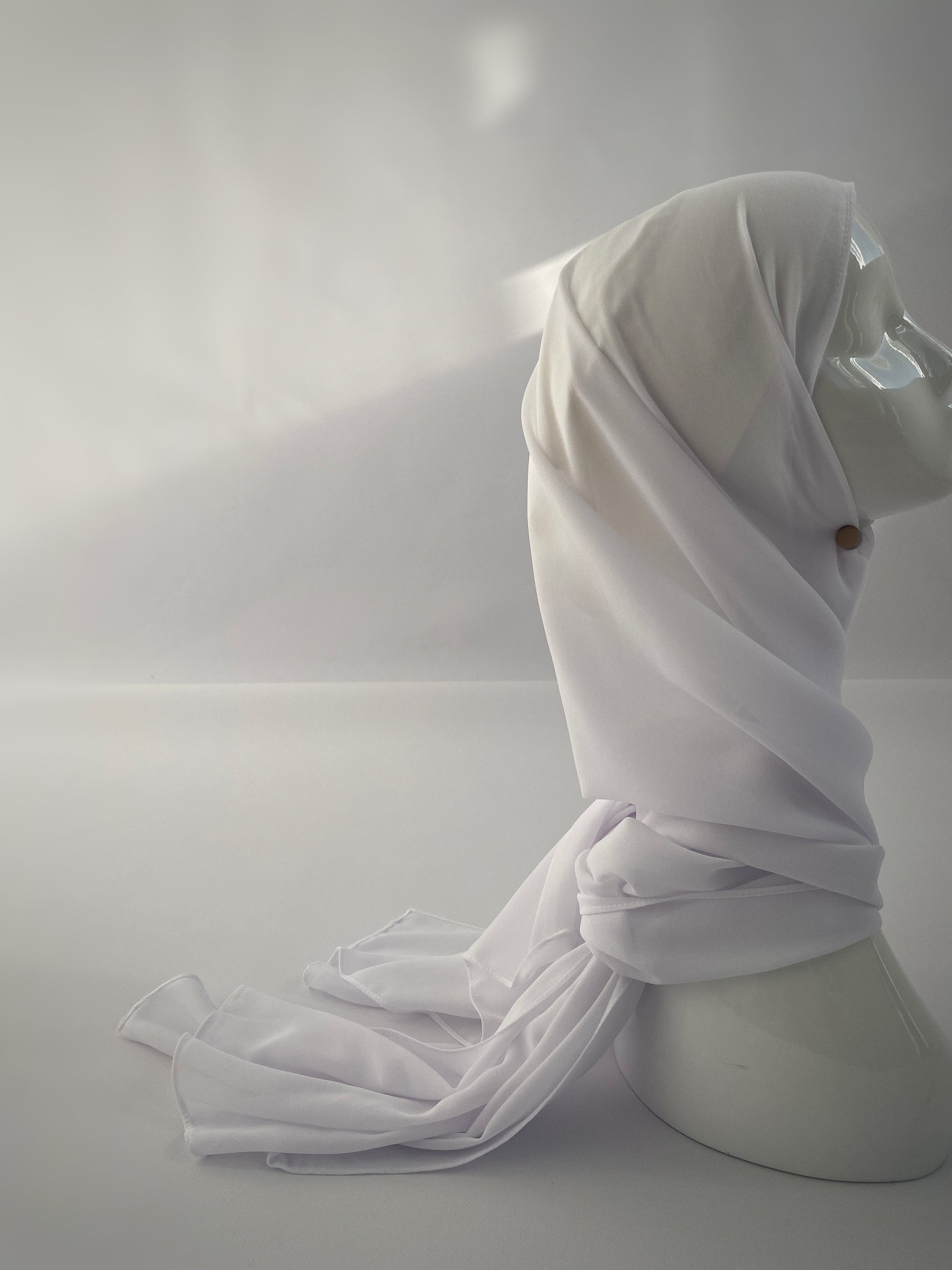 HIJAB MOUSSELINE BLANC