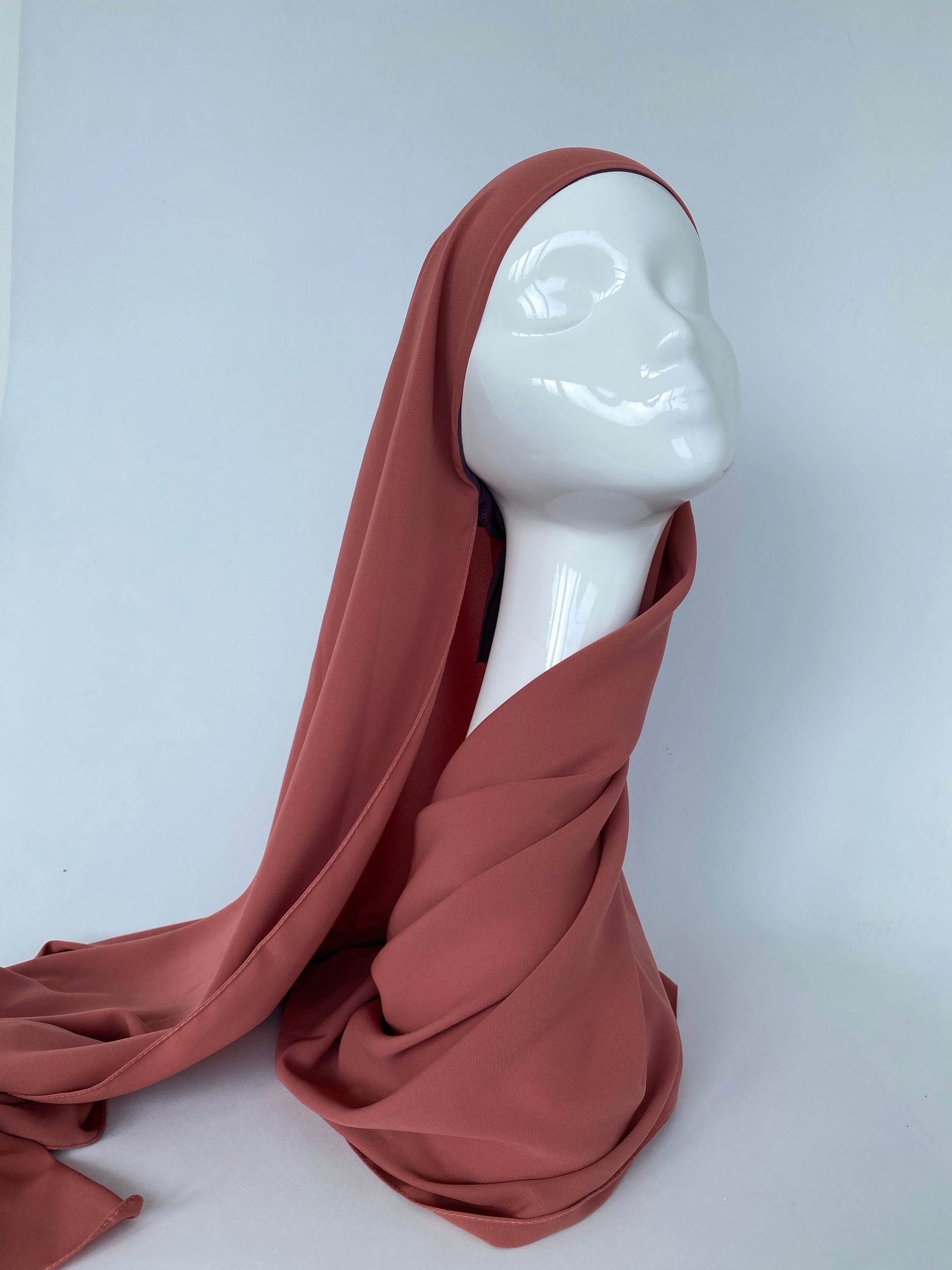 SOIE DE MÉDINE À ENFILER HIJAB CORAIL