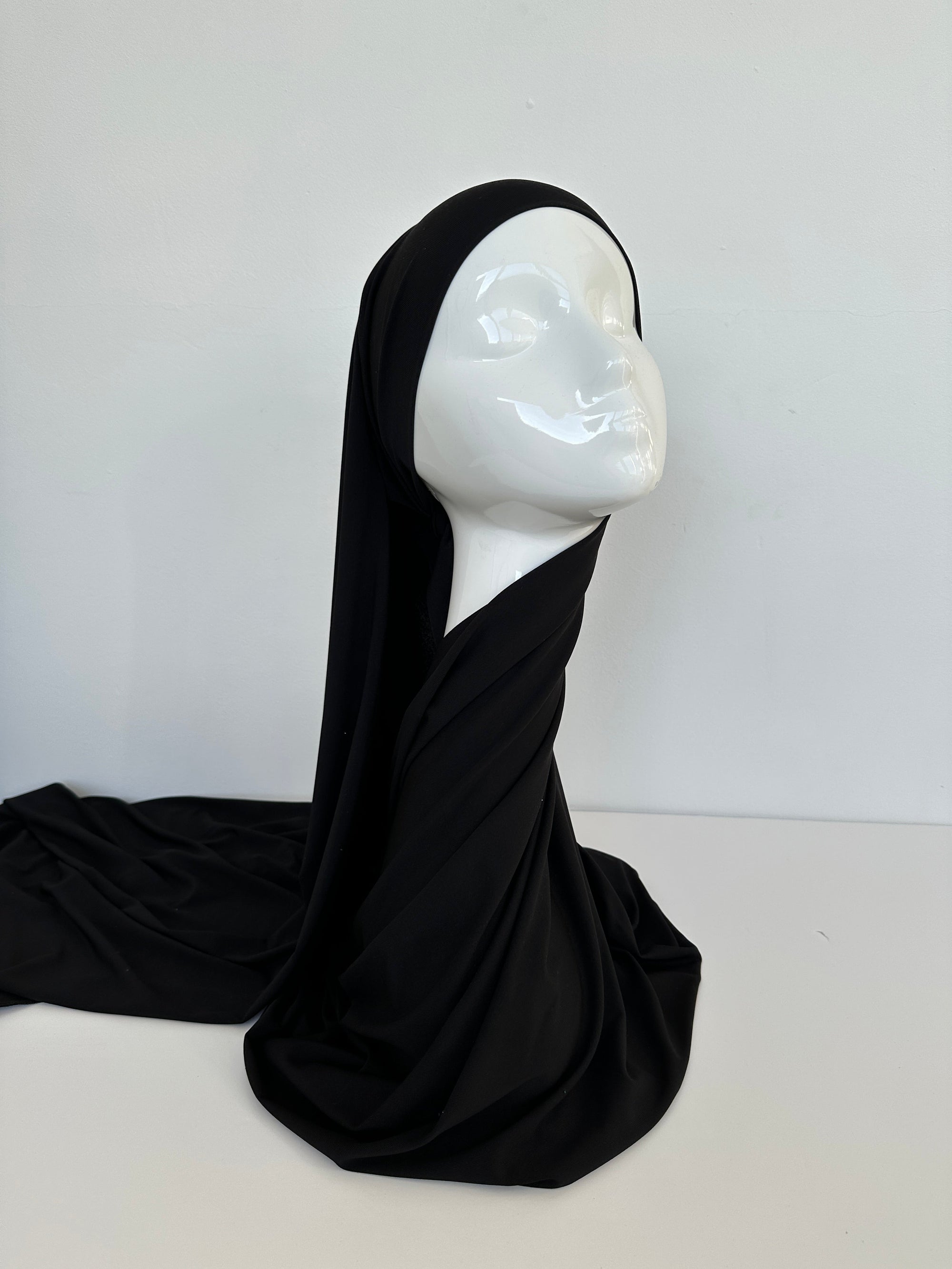 HIJAB JERSEY PREMIUM XL À NOUER NOIR