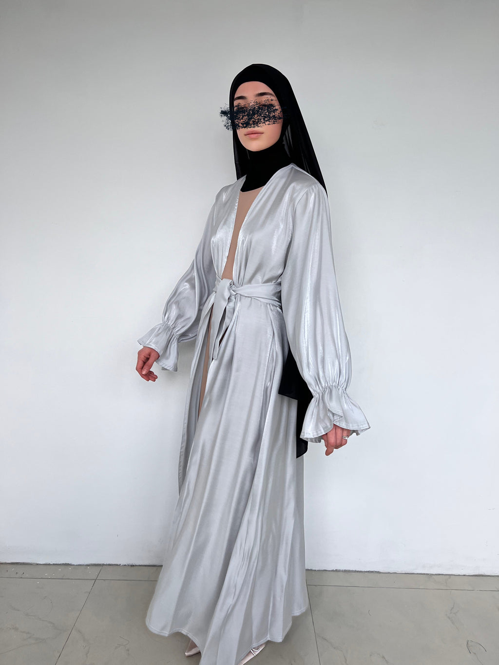 KIMONO ORGANZA GRIS