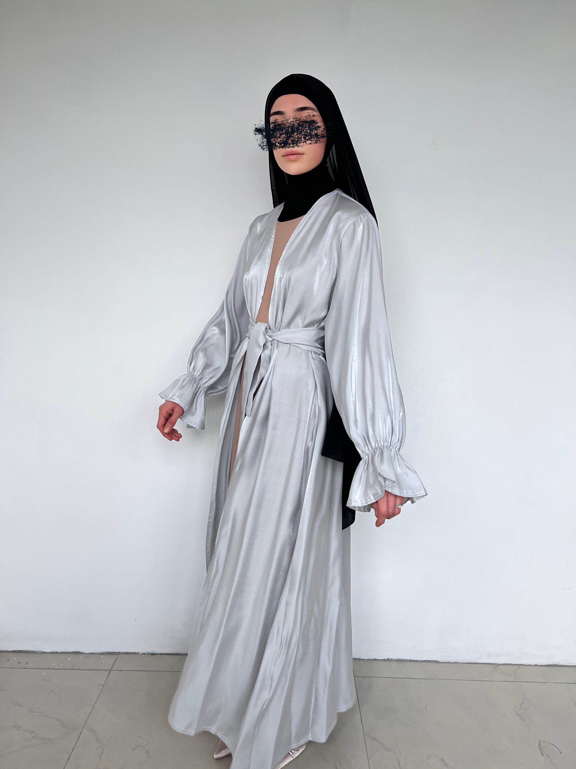 KIMONO ORGANZA GRIS