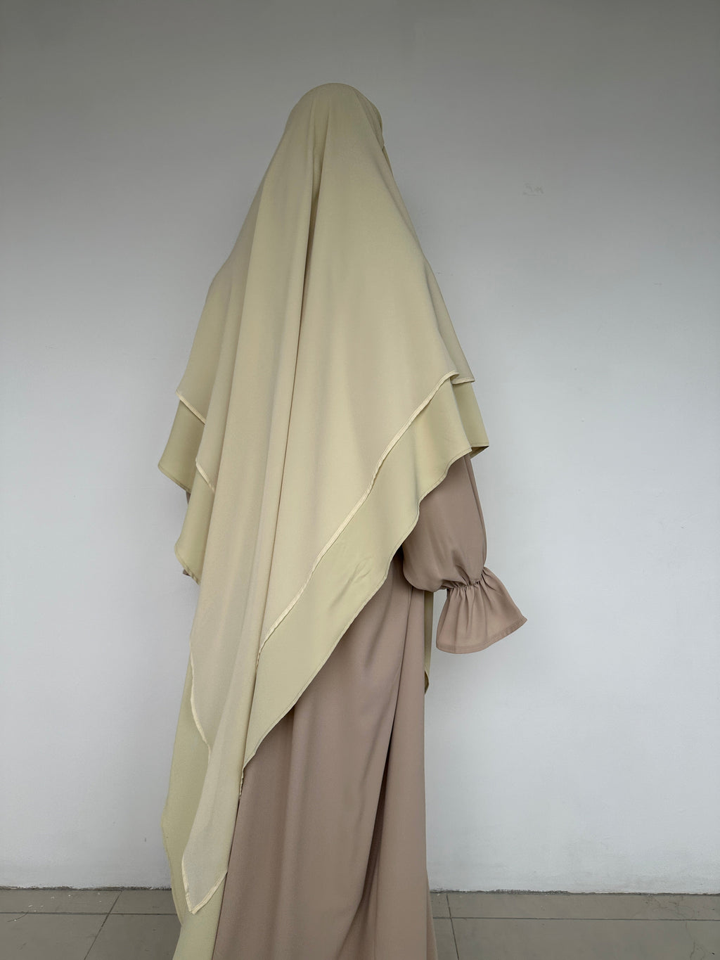 KHIMAR BI-MATIÈRE BEIGE