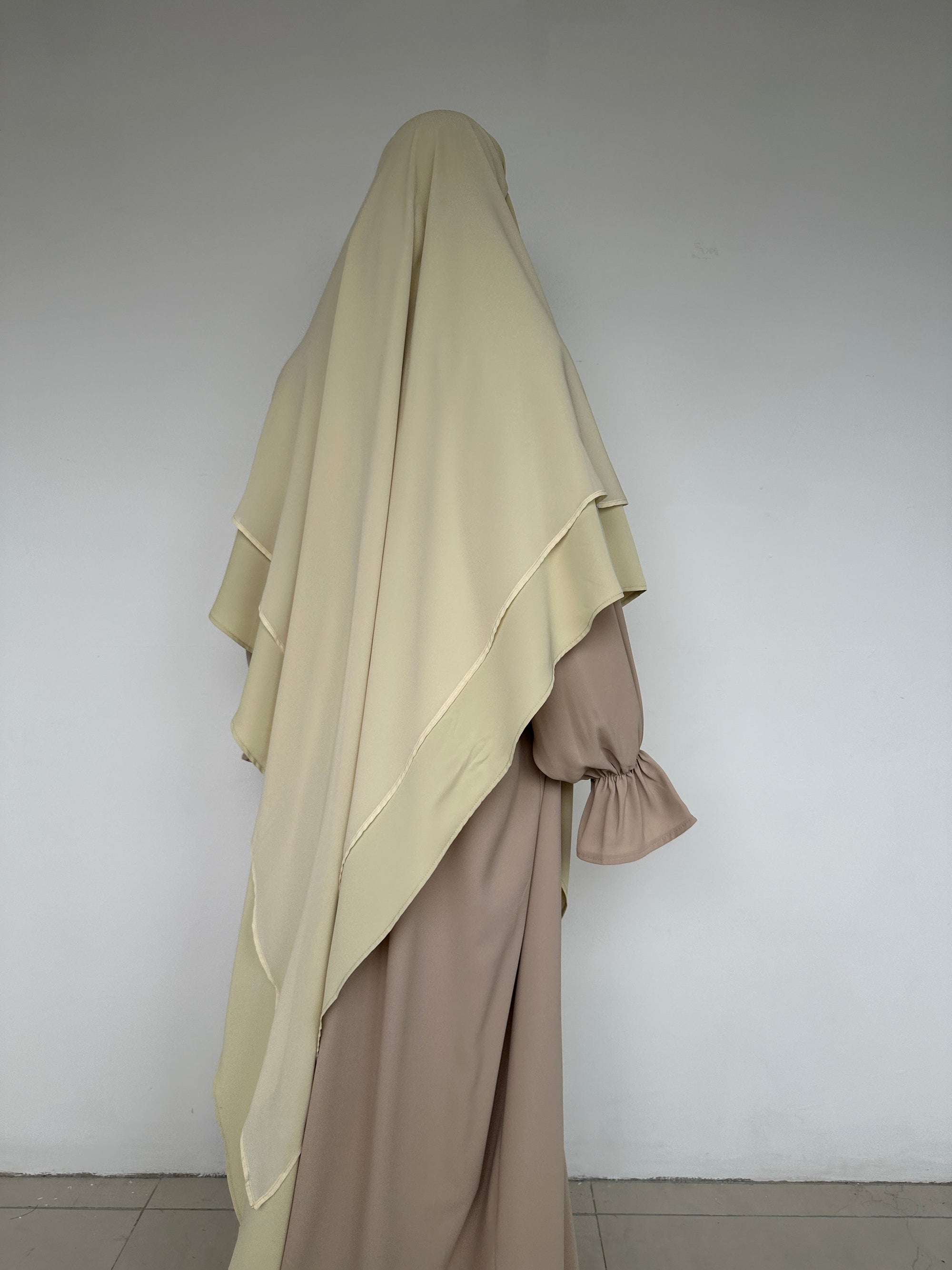 KHIMAR BI-MATIÈRE BEIGE