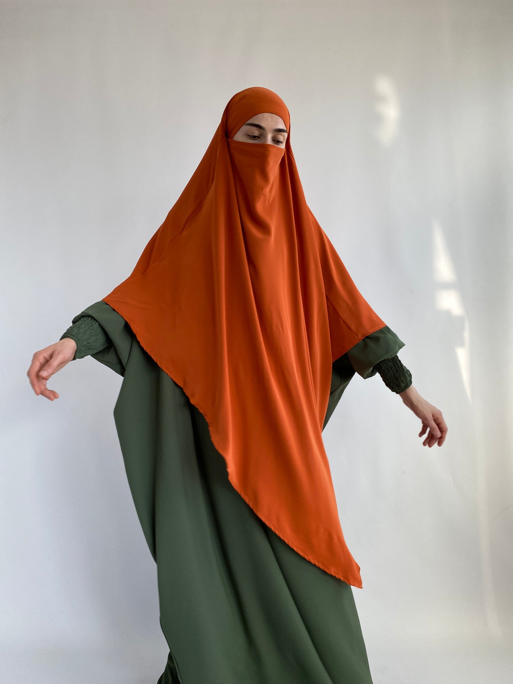 KHIMAR XL EN SOIE DE MÈDINE 
CORAIL