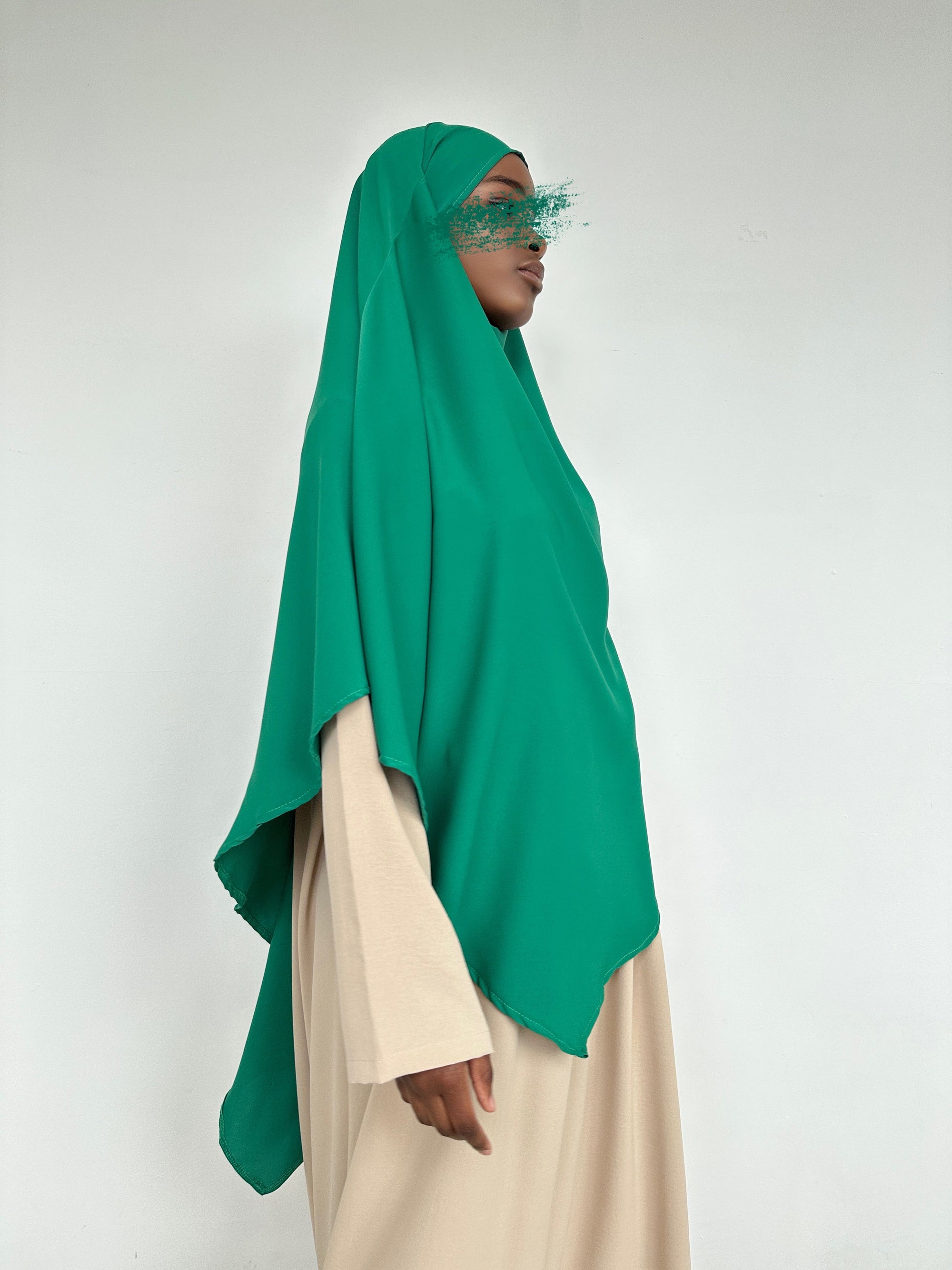 KHIMAR SOIE DE  MÈDINE VERT