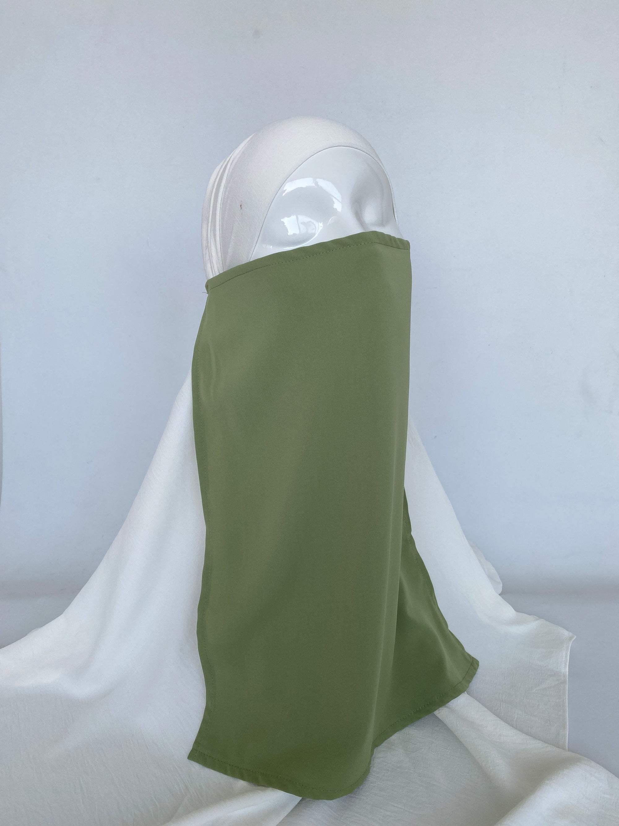 NIQAB SOIE DE MÈDINE VERT OLIVE