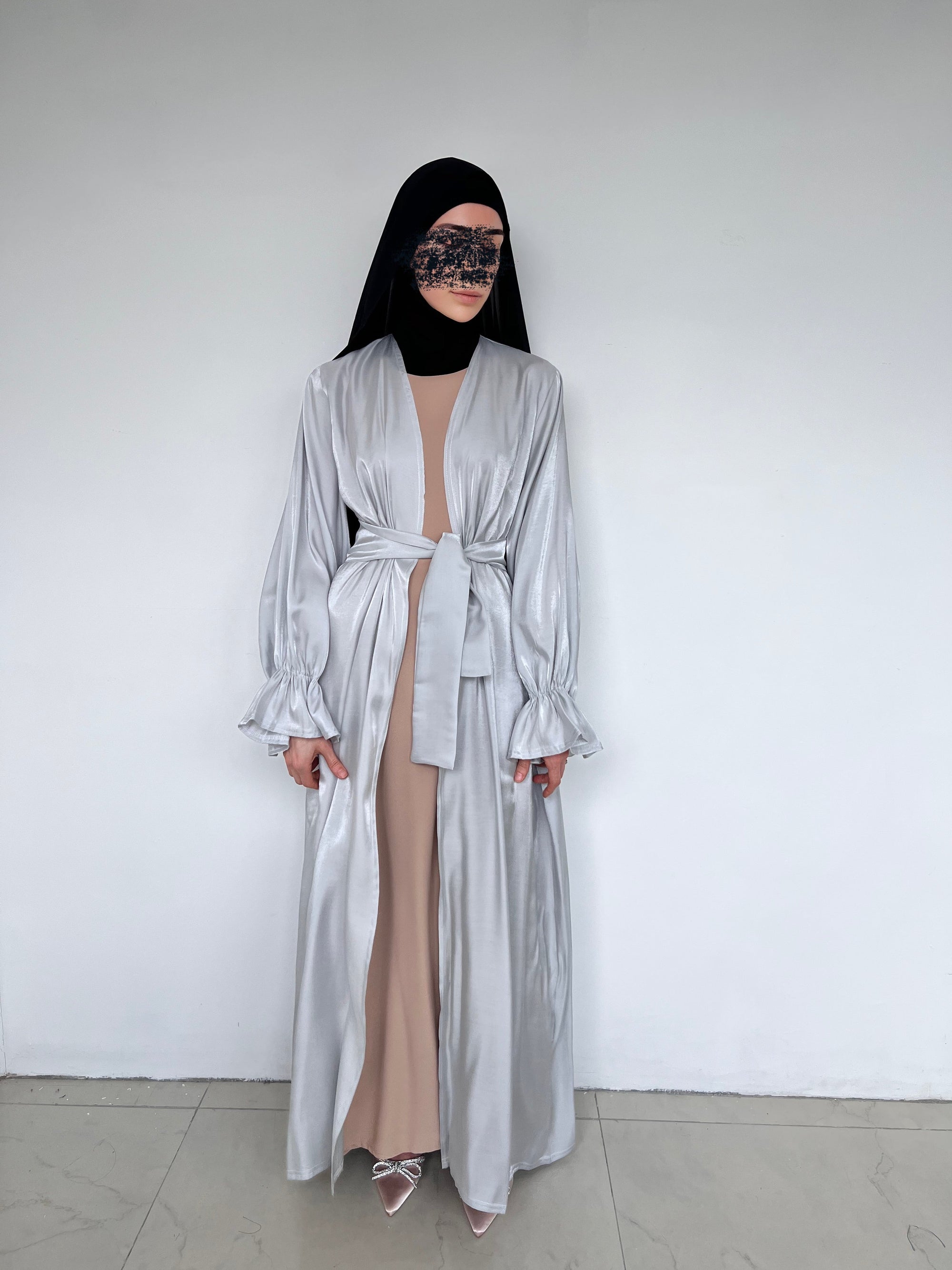 KIMONO ORGANZA GRIS