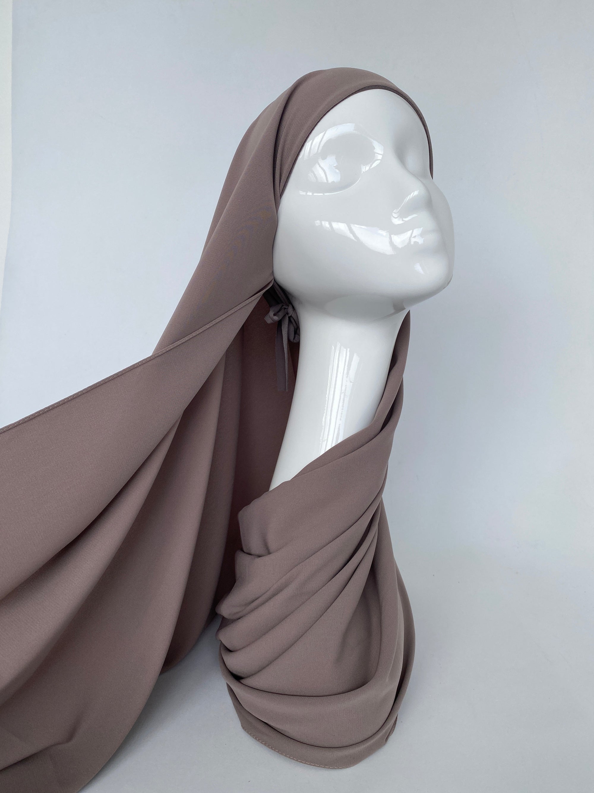 HIJAB SOIE DE MÉDINE À ENFILER HIJAB TAUPE