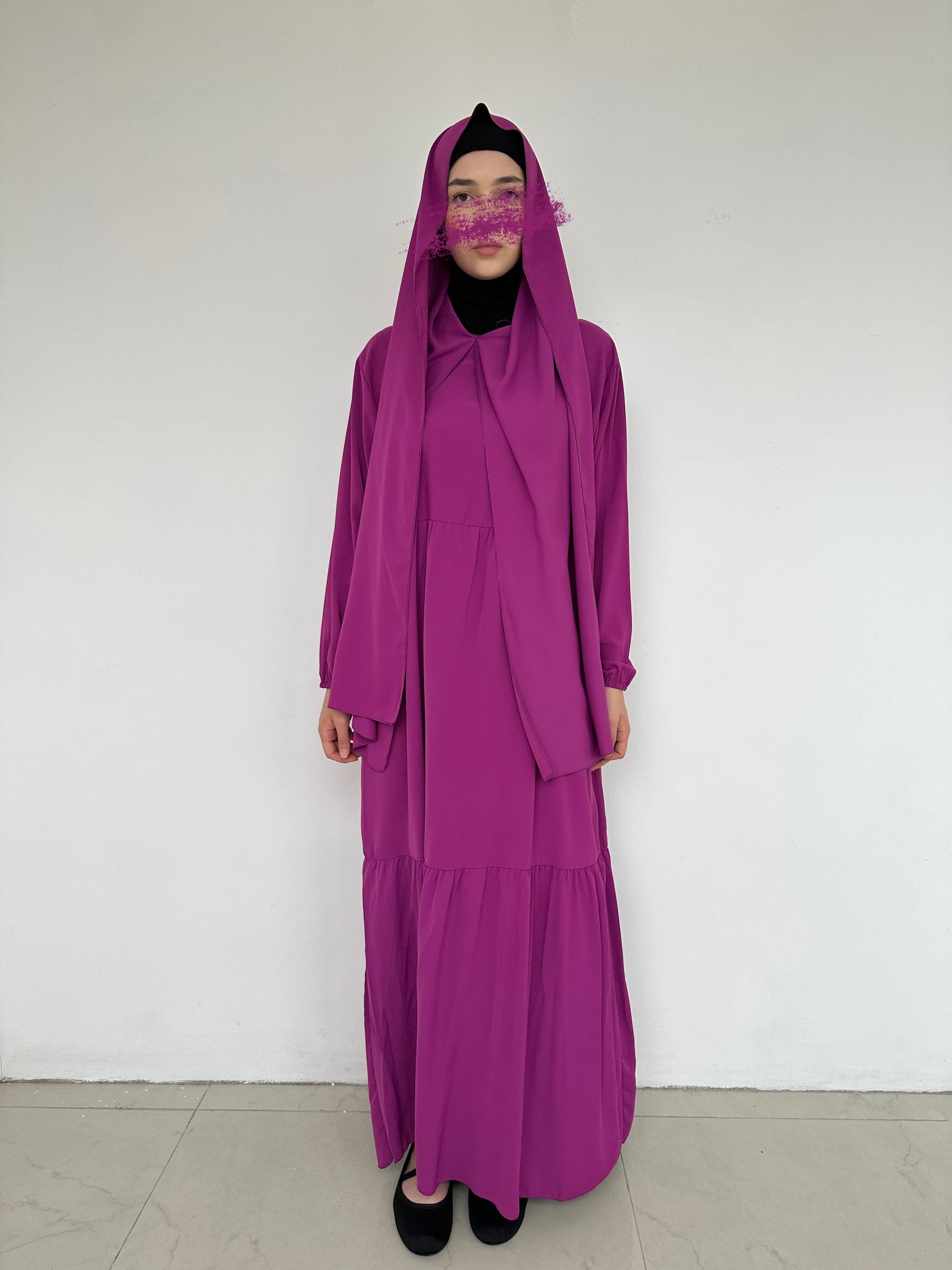 ABAYA SEMA HIJAB INTÉGRÉ FUCHSIA