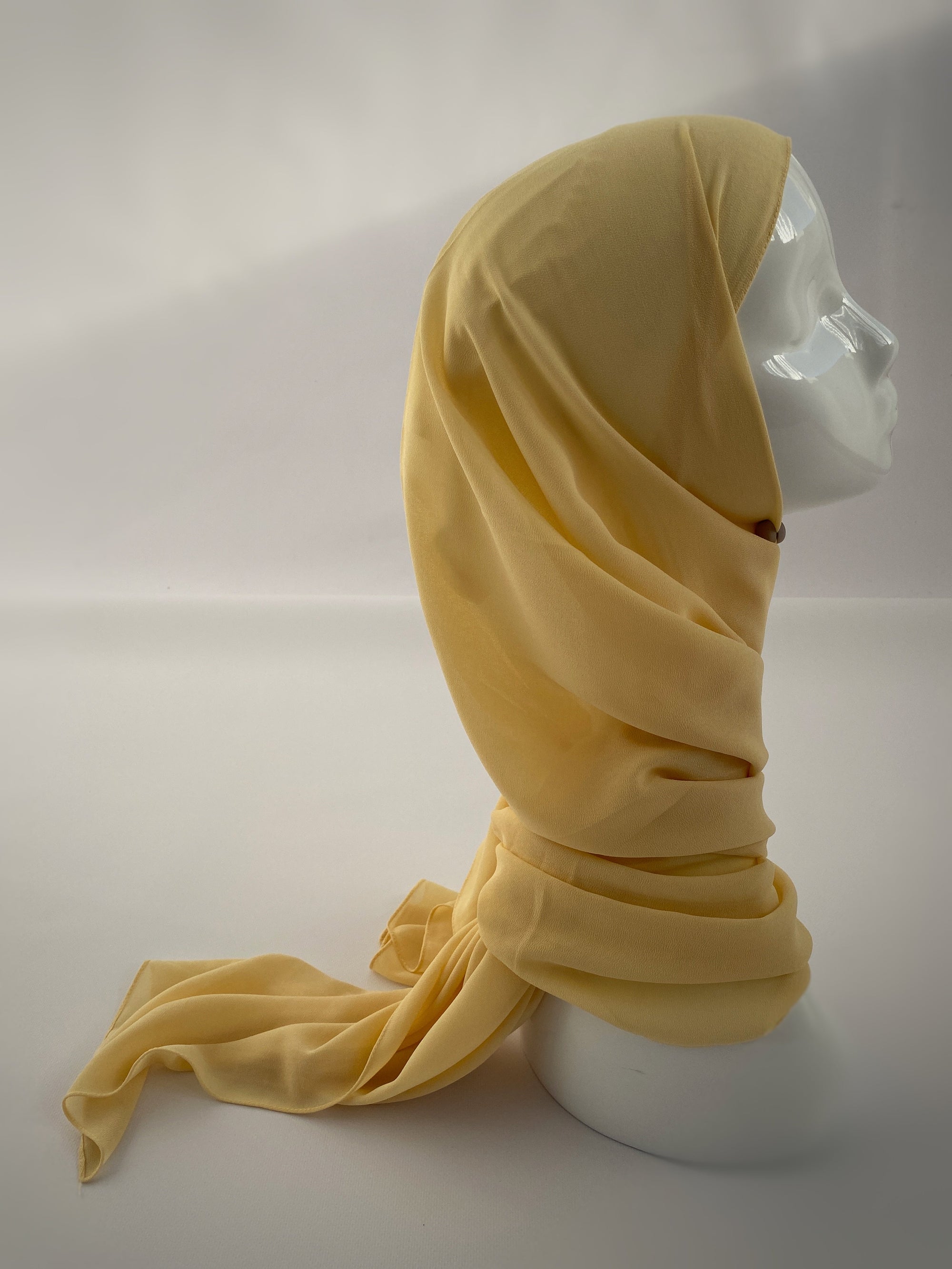 HIJAB MOUSSELINE JAUNE PASTEL