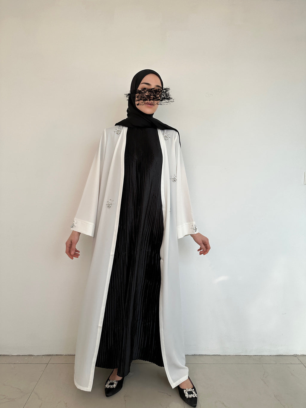 KIMONO DE SOIRÉE BLANC CASSÉ