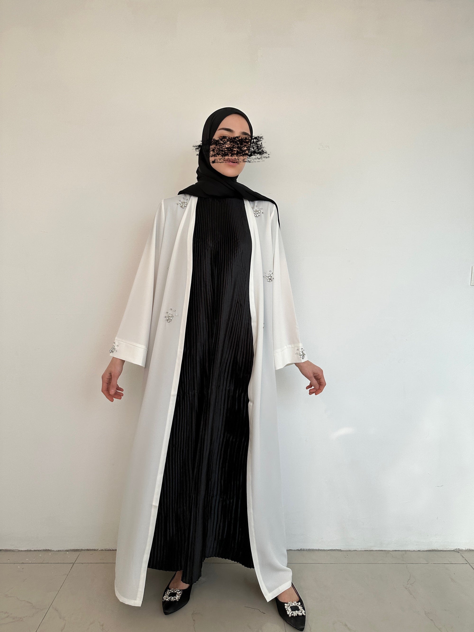 KIMONO DE SOIRÉE BLANC CASSÉ